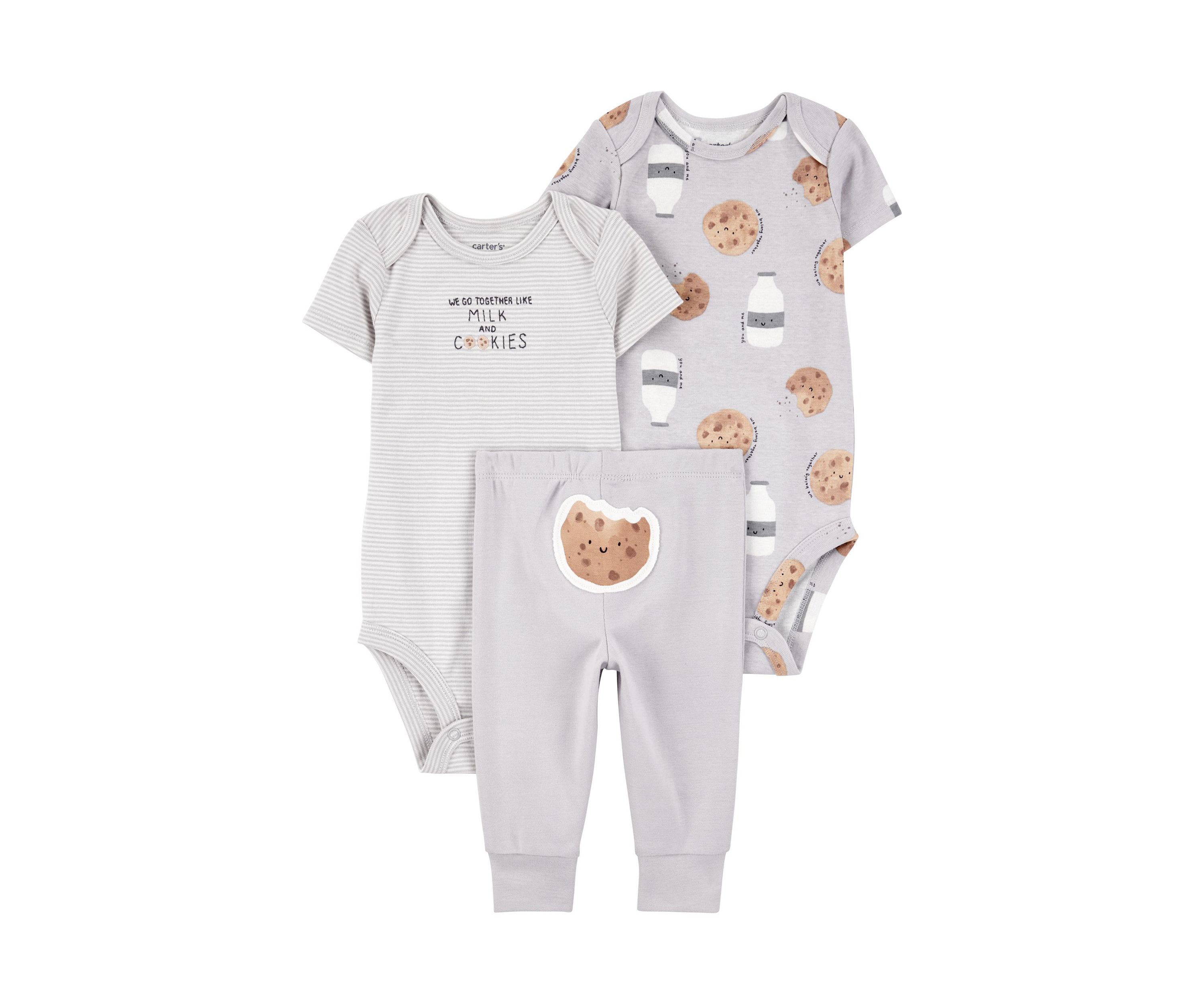 Baby 3 Piece Cookie Bodysuit Set