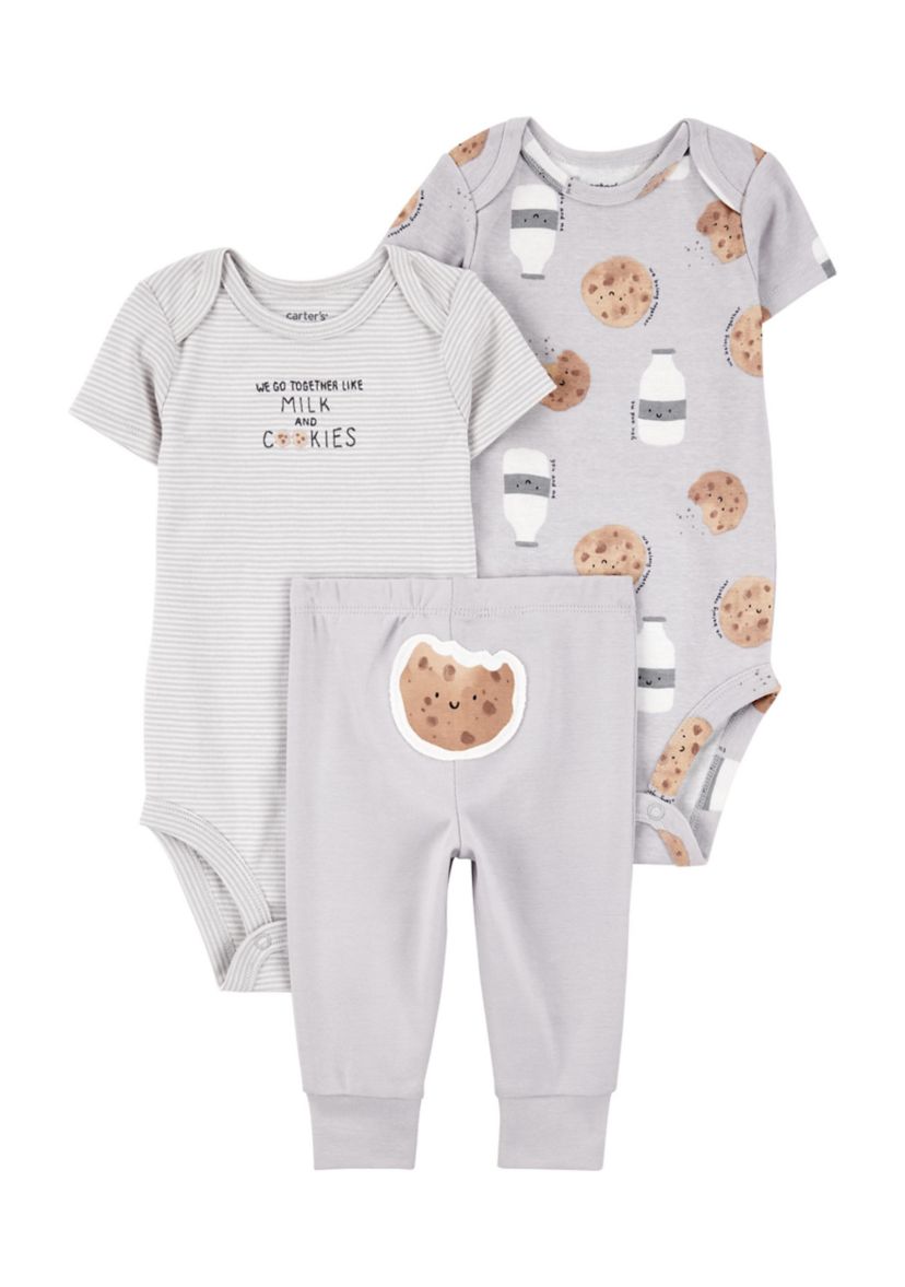Baby 3 Piece Cookie Bodysuit Set