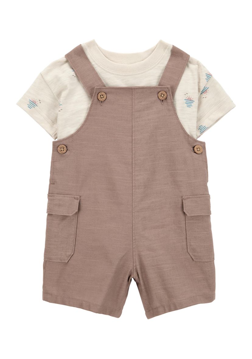 Baby Boys Shortall and Sunset Printed T-Shirt Set