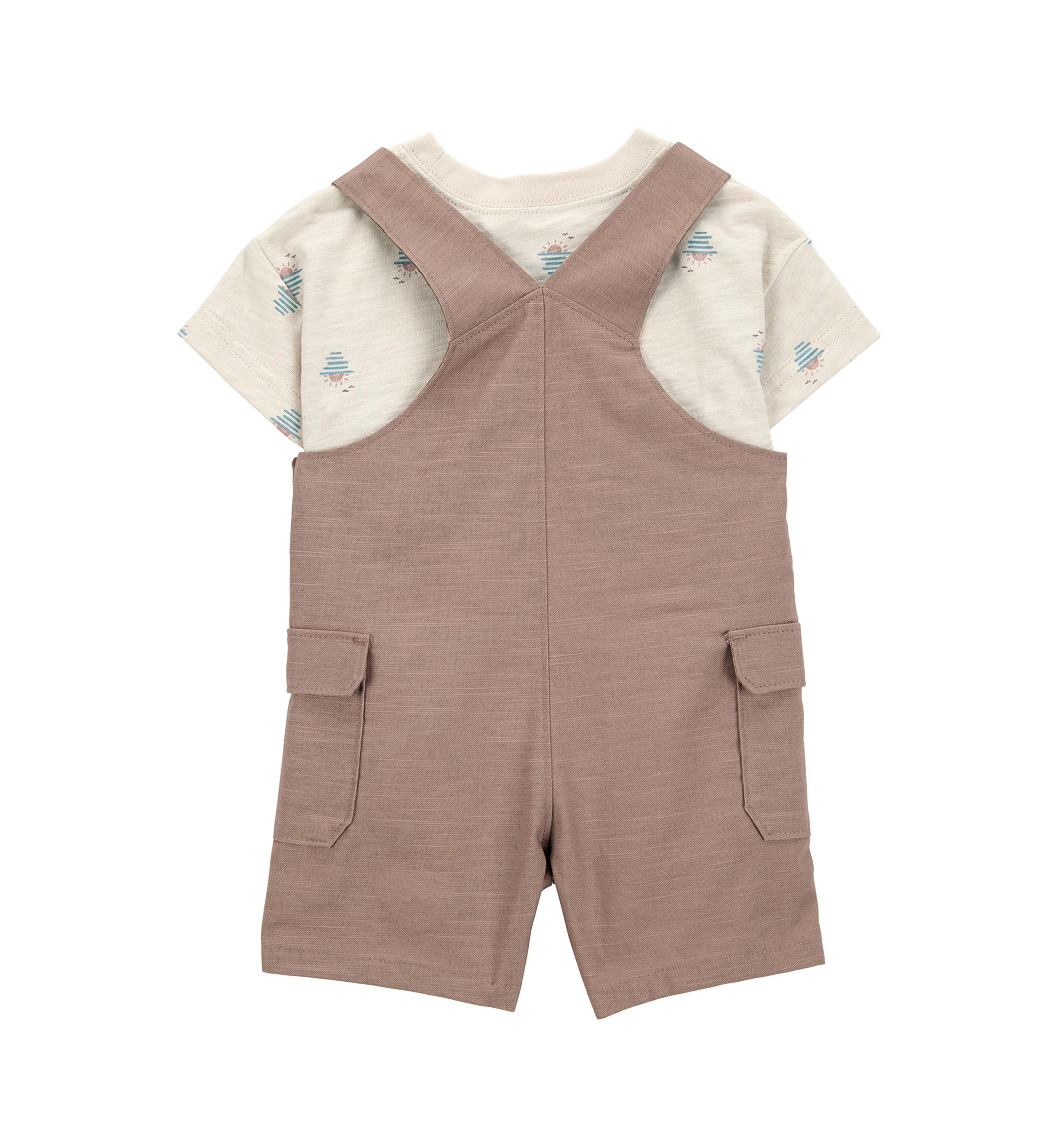 Baby Boys Shortall and Sunset Printed T-Shirt Set