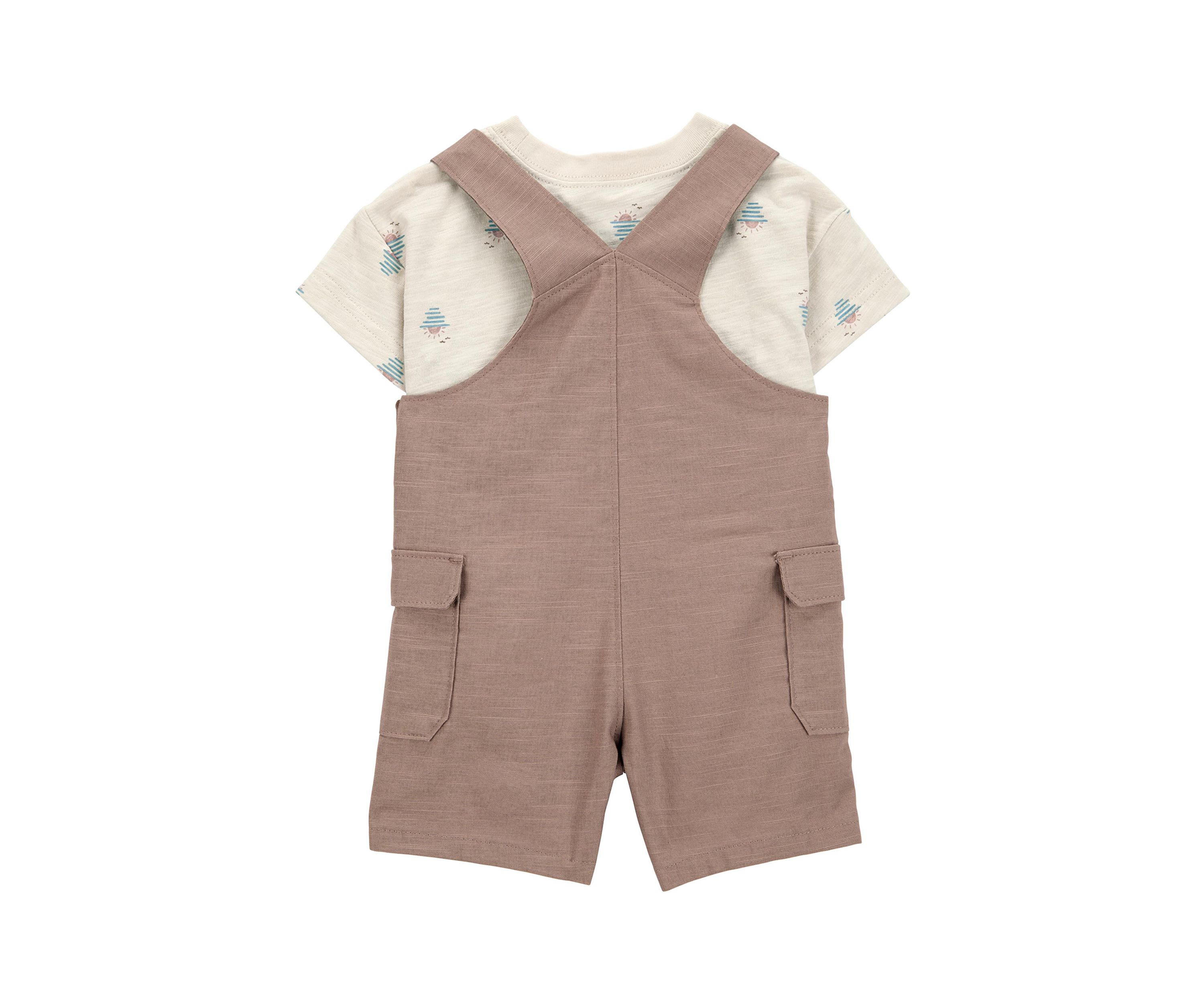 Baby Boys Shortall and Sunset Printed T-Shirt Set