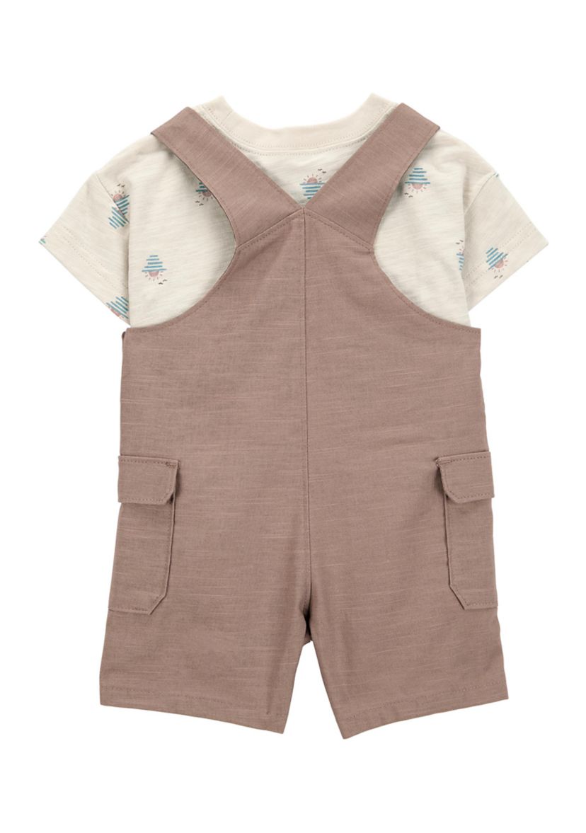 Baby Boys Shortall and Sunset Printed T-Shirt Set