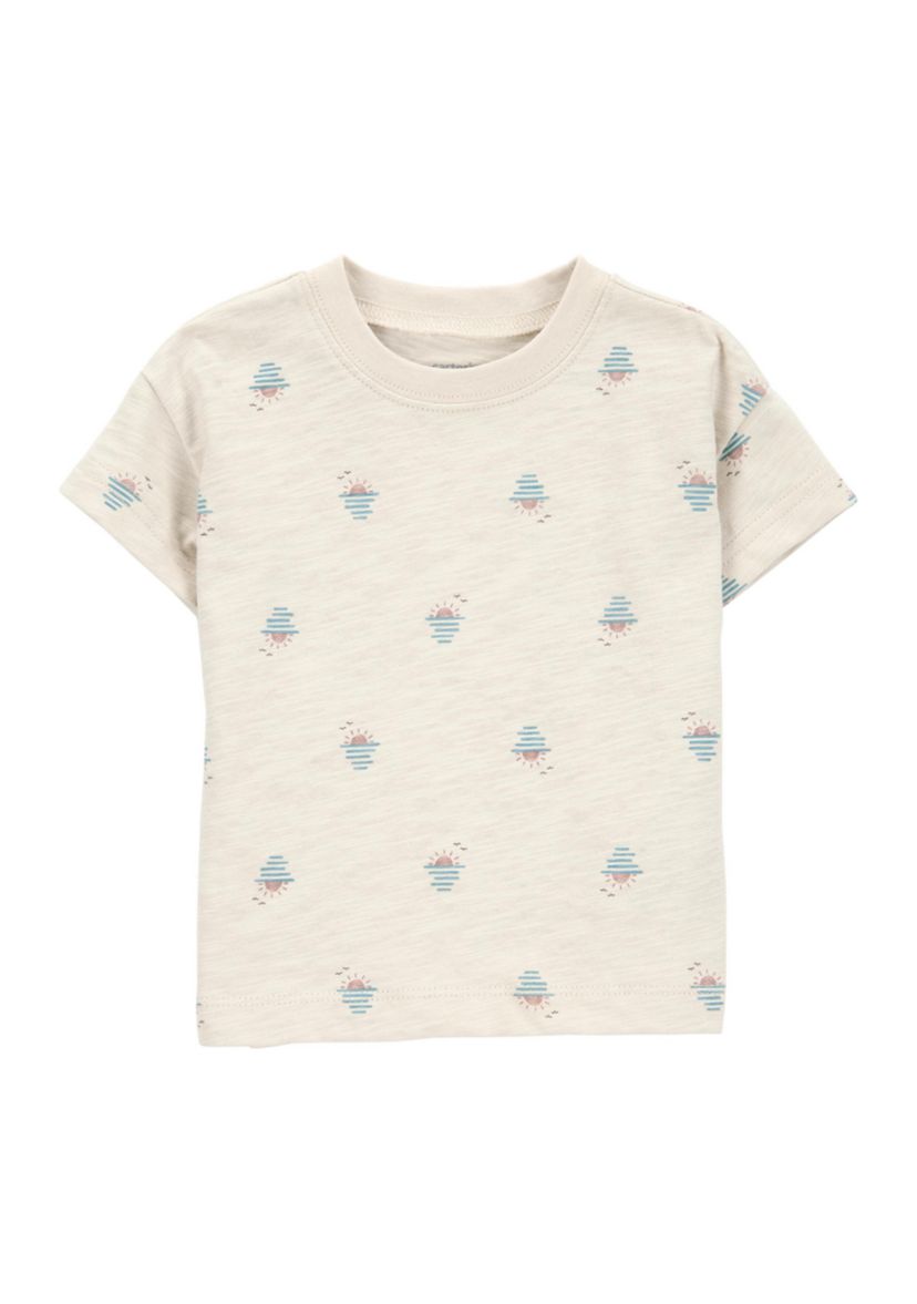 Baby Boys Shortall and Sunset Printed T-Shirt Set