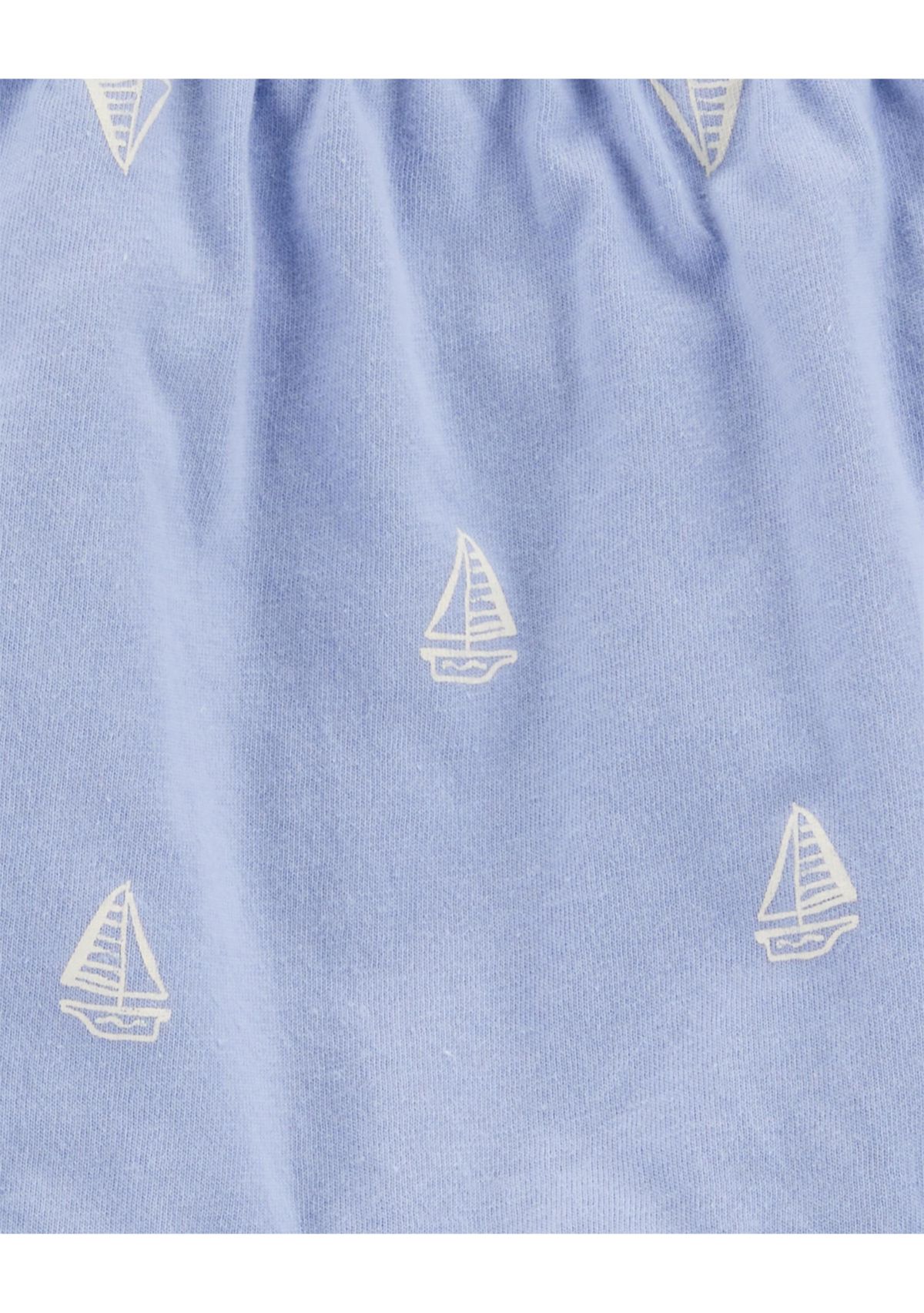 Baby Girls Printed Lettuce Hem Set 