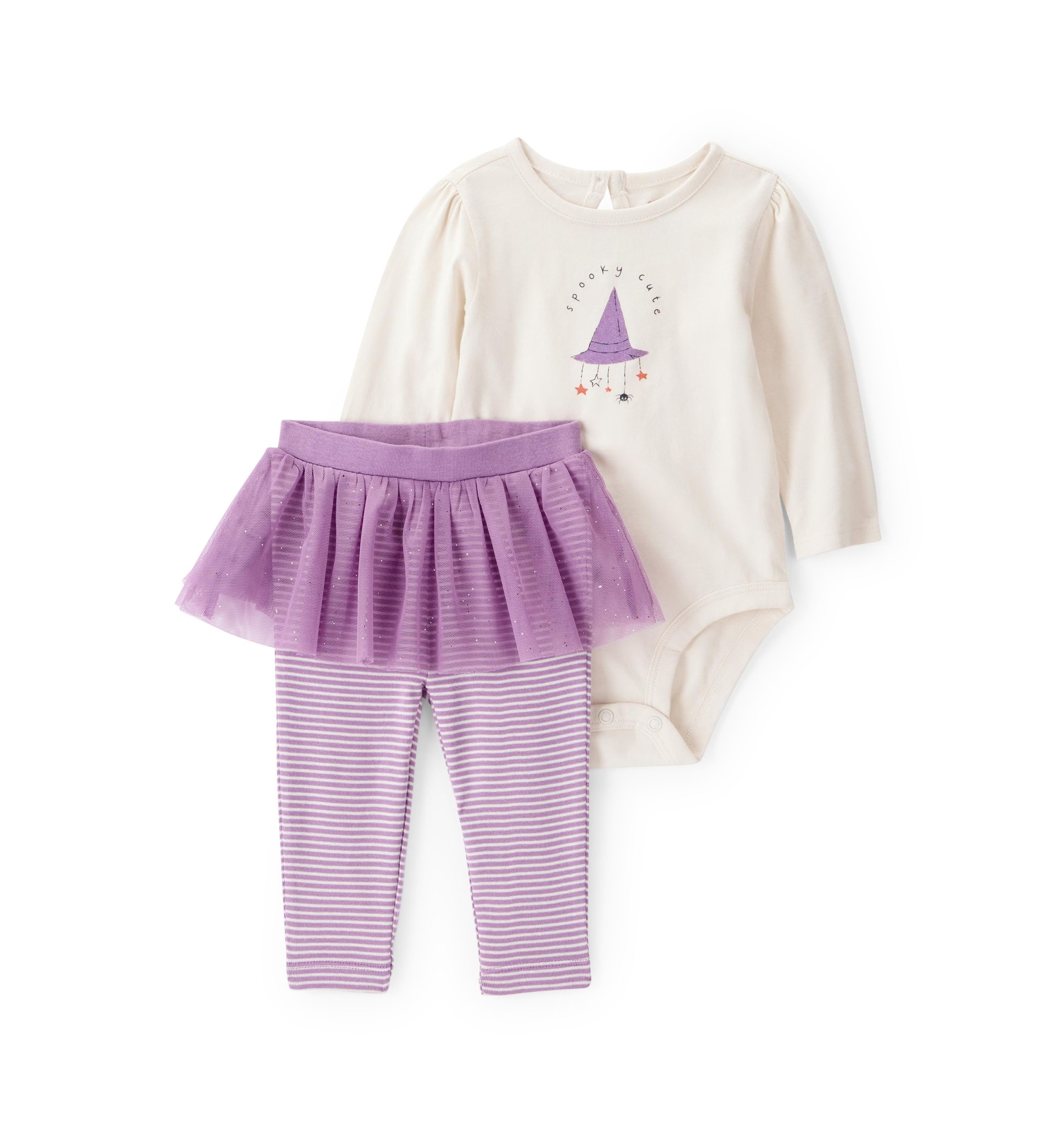Toddler Girls Long Sleeve Halloween Bodysuit and Pants Set