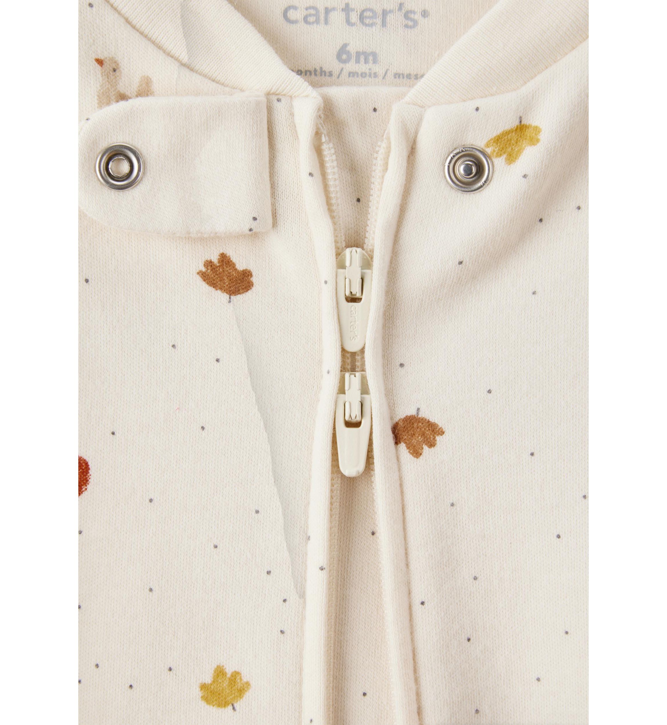 Baby Girls Pumpkin Printed Footie Pajamas
