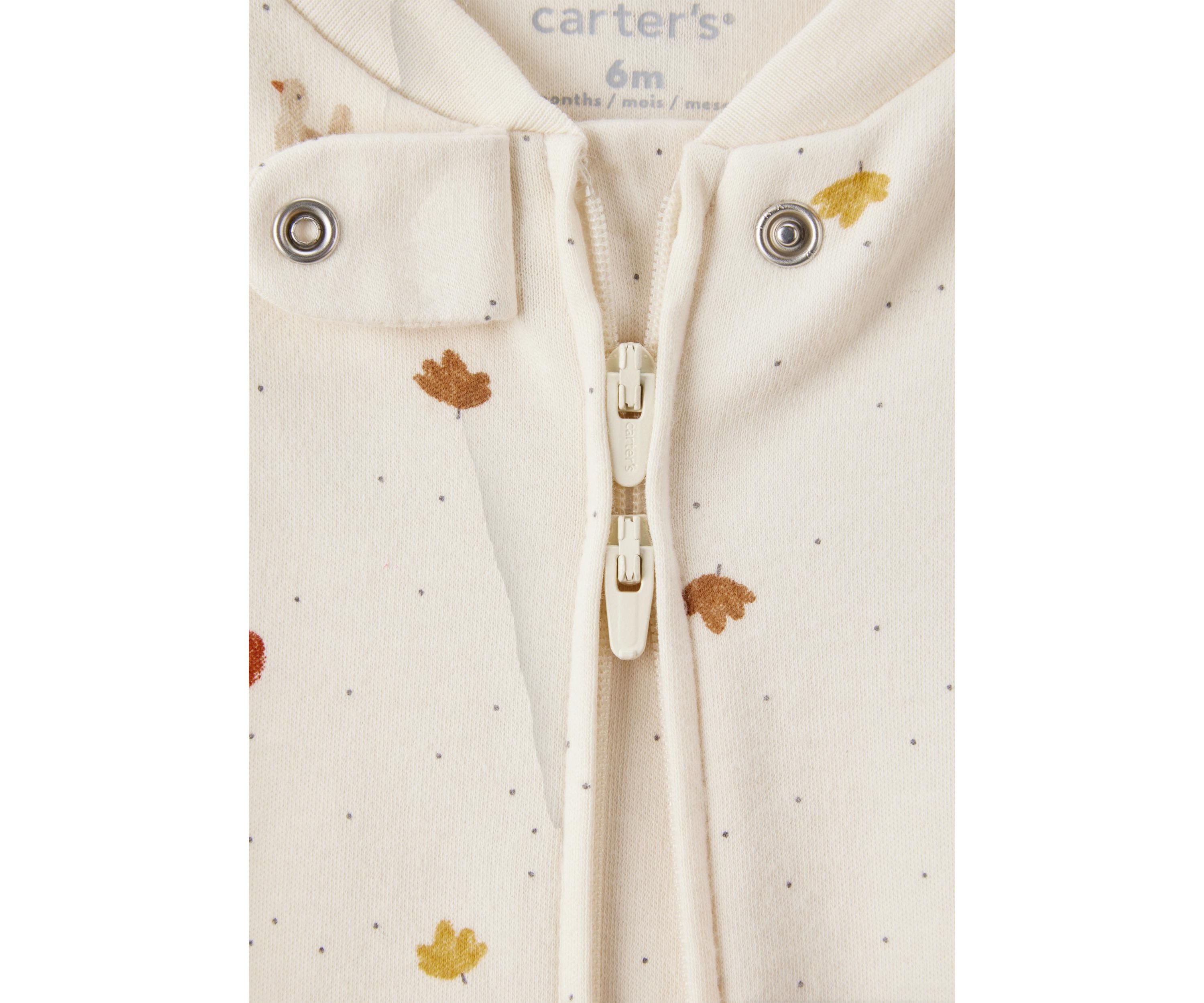 Baby Girls Pumpkin Printed Footie Pajamas