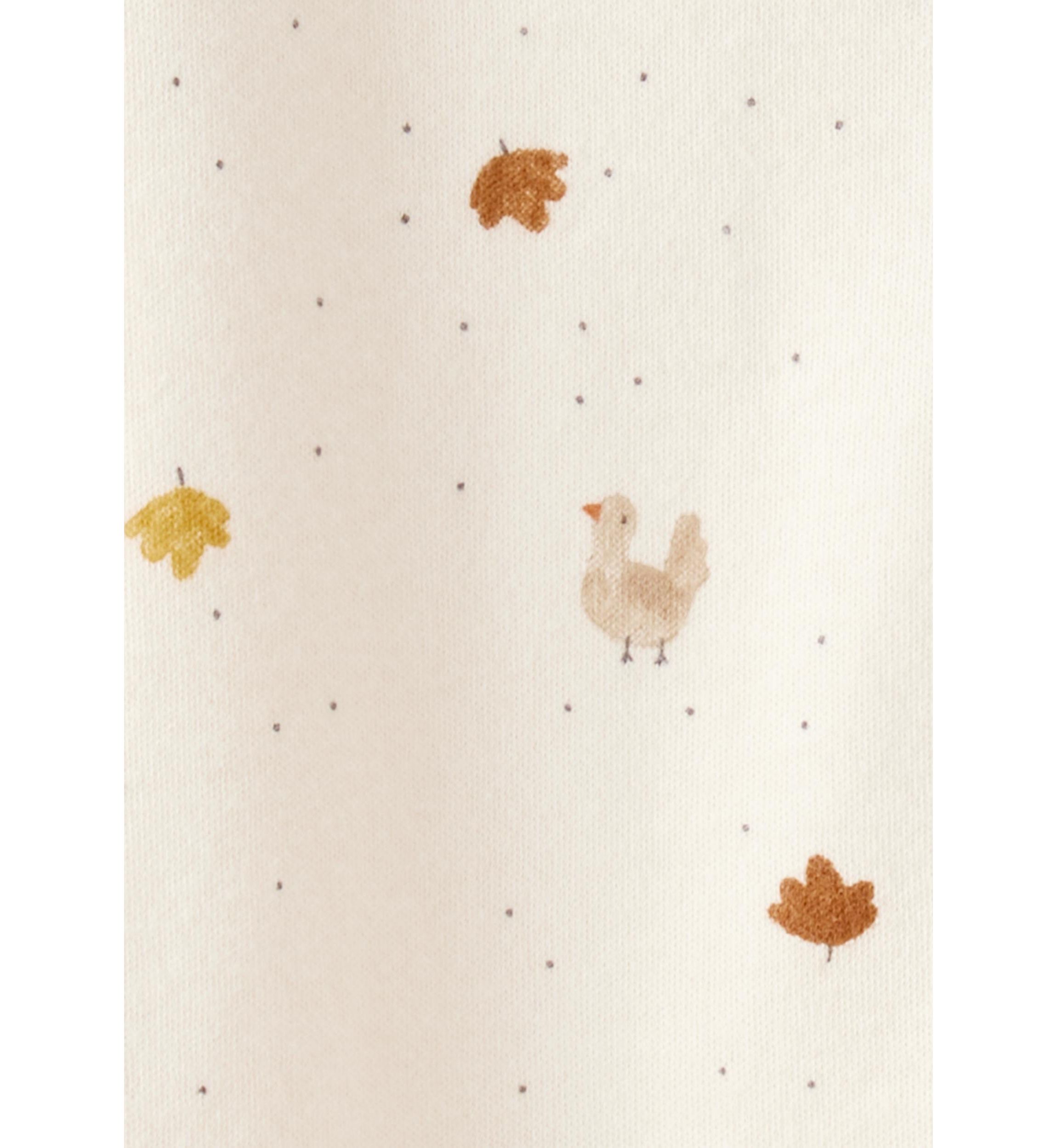 Baby Girls Pumpkin Printed Footie Pajamas