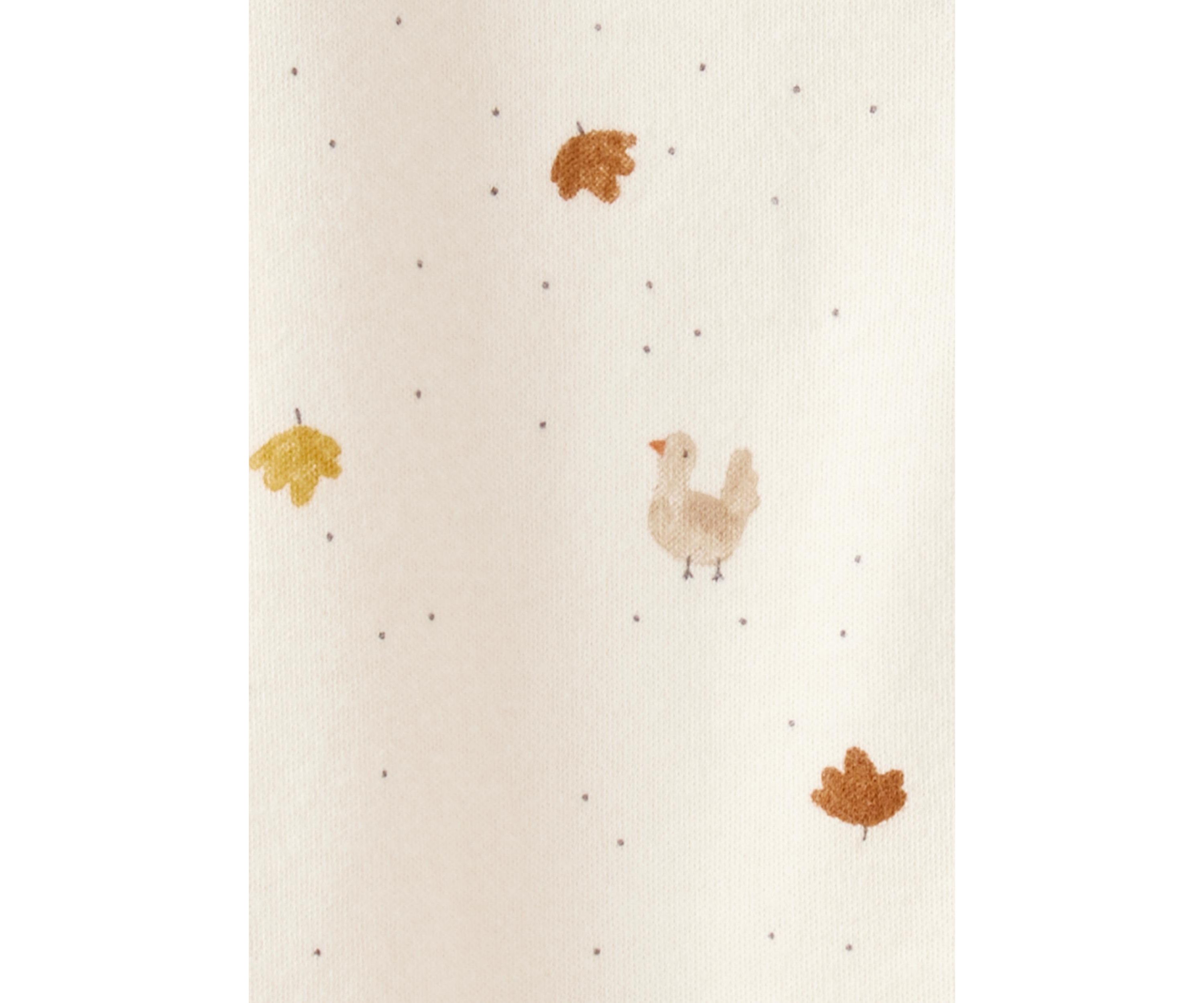 Baby Girls Pumpkin Printed Footie Pajamas