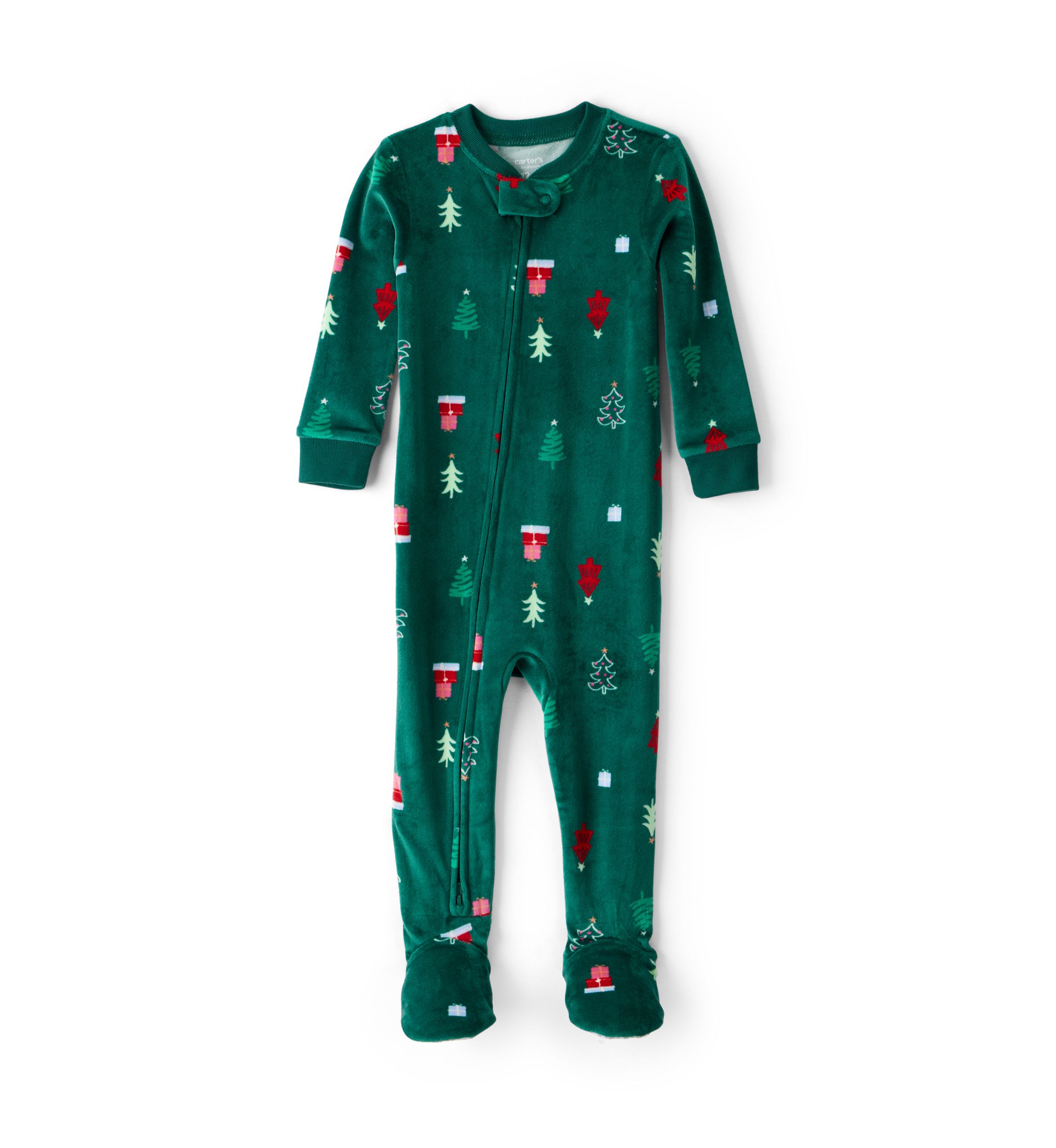 Baby Boys Christmas Printed Footie Pajamas