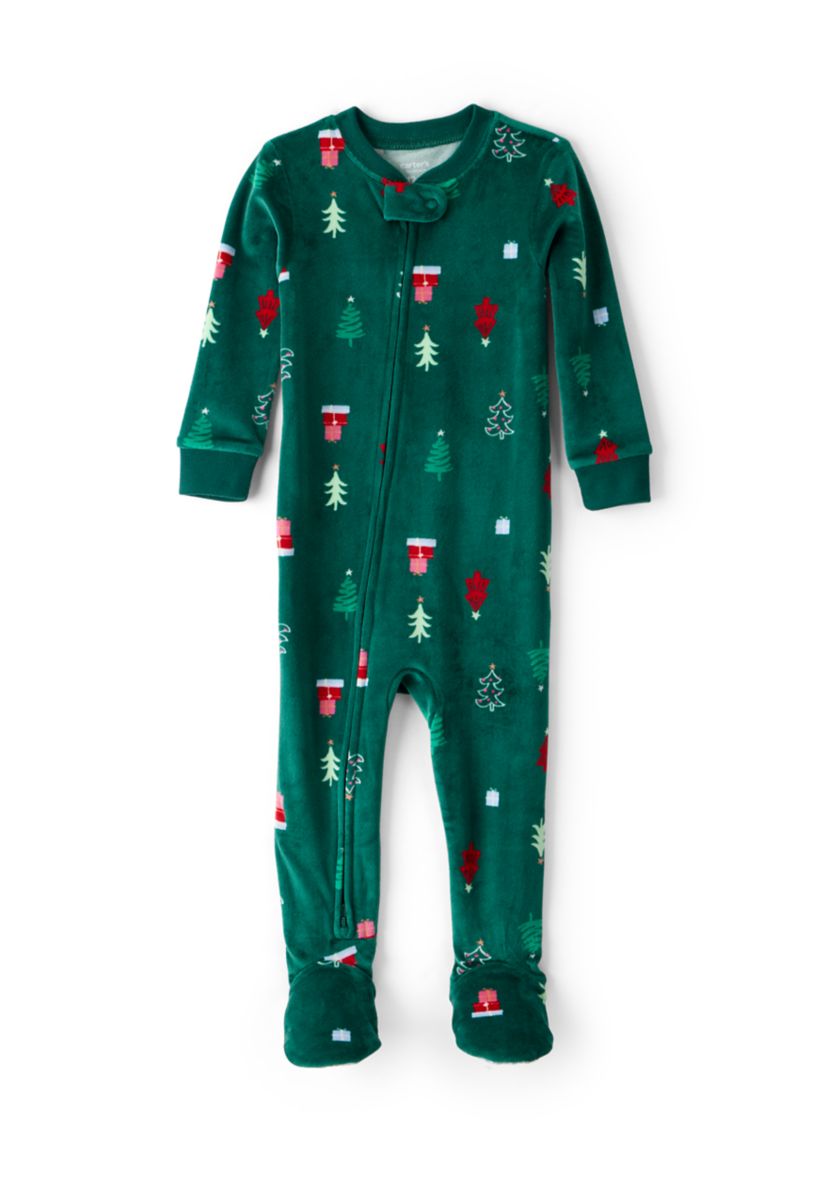 Baby Boys Christmas Printed Footie Pajamas