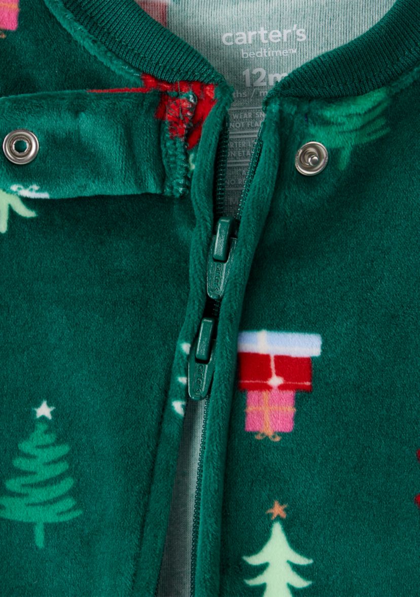 Baby Boys Christmas Printed Footie Pajamas