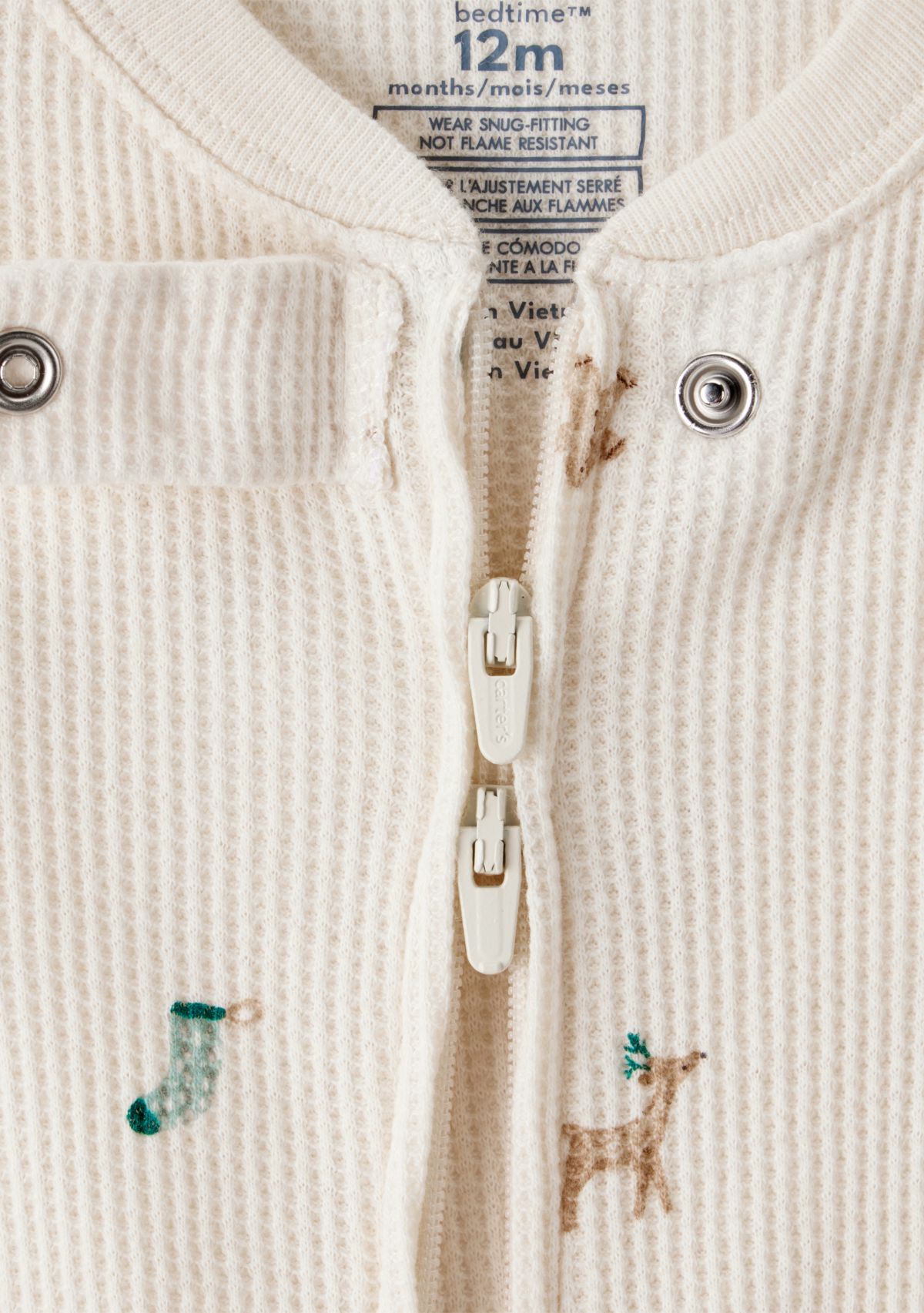 Baby Boys Reindeer Printed Thermal Footie Pajamas