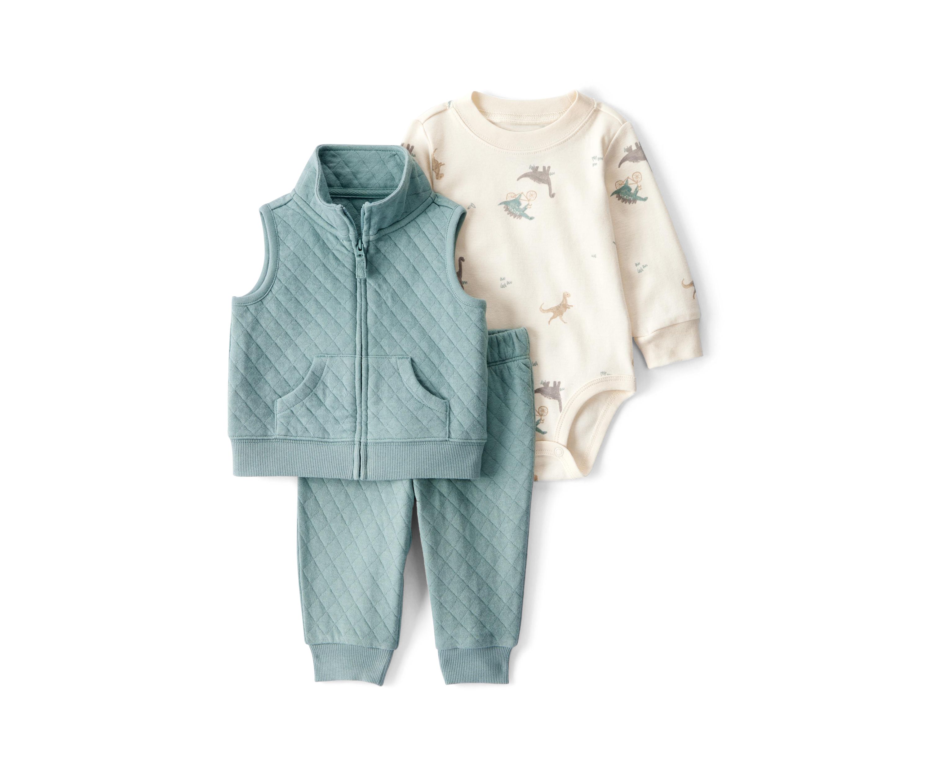 Baby Boys Dinosaur Vest Set 