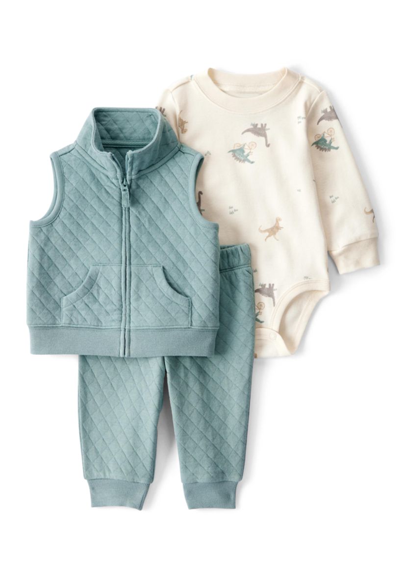 Baby Boys Dinosaur Vest Set 