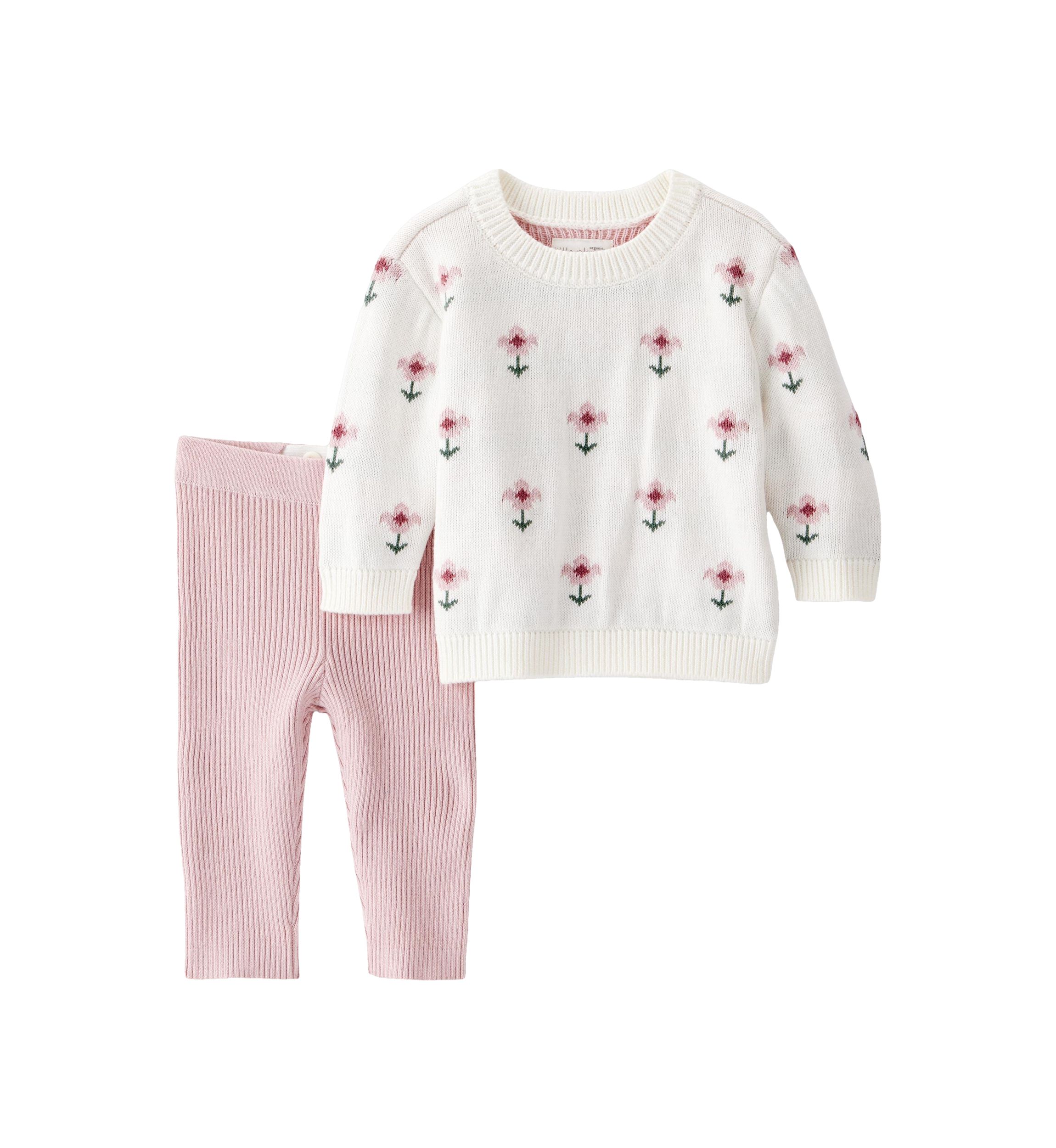 Baby Girls Floral Sweater Set 
