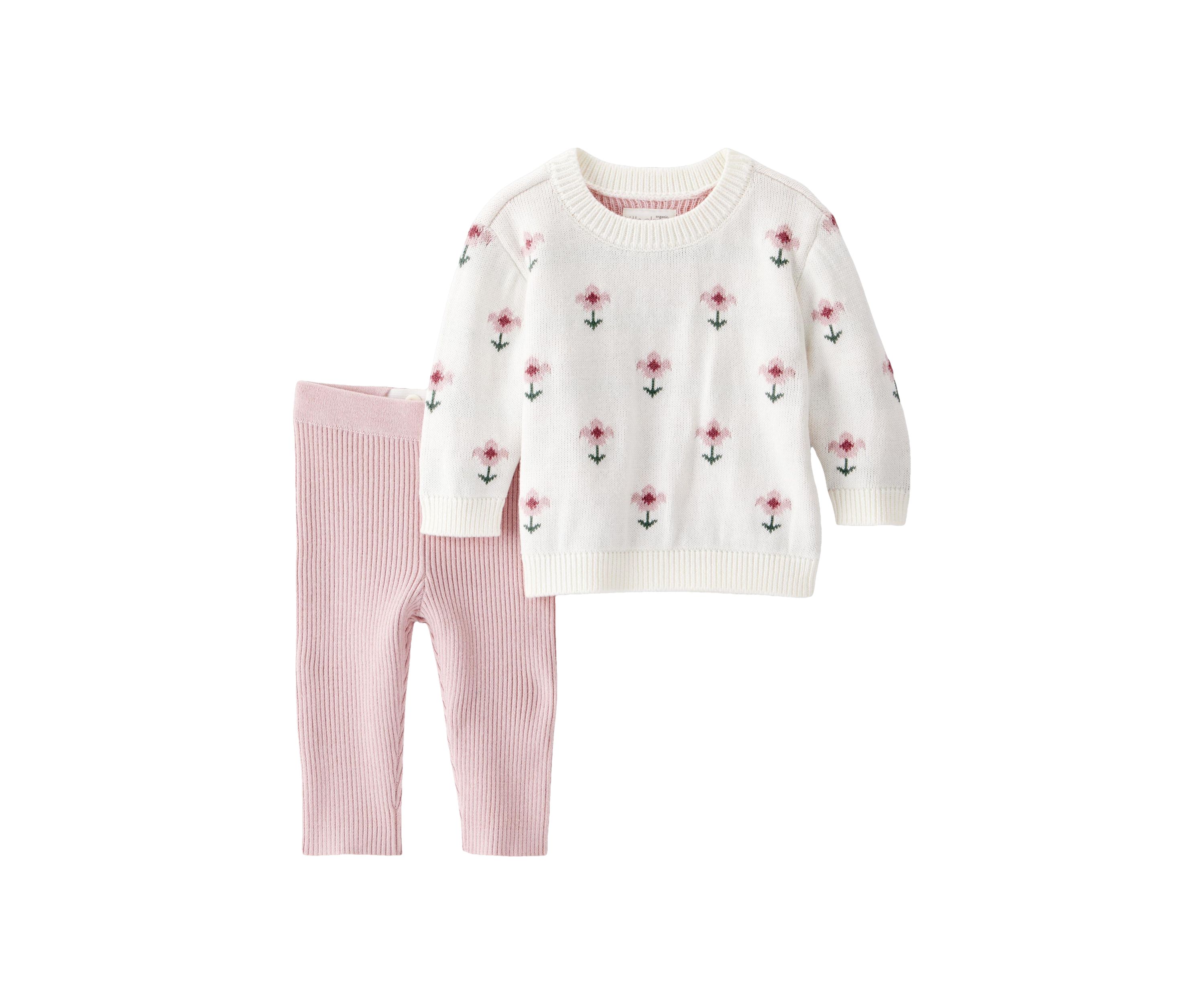 Baby Girls Floral Sweater Set 