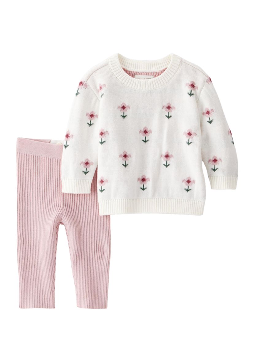 Baby Girls Floral Sweater Set 