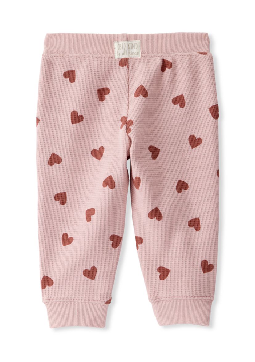 Baby Girls Heart Waffle Knit Set