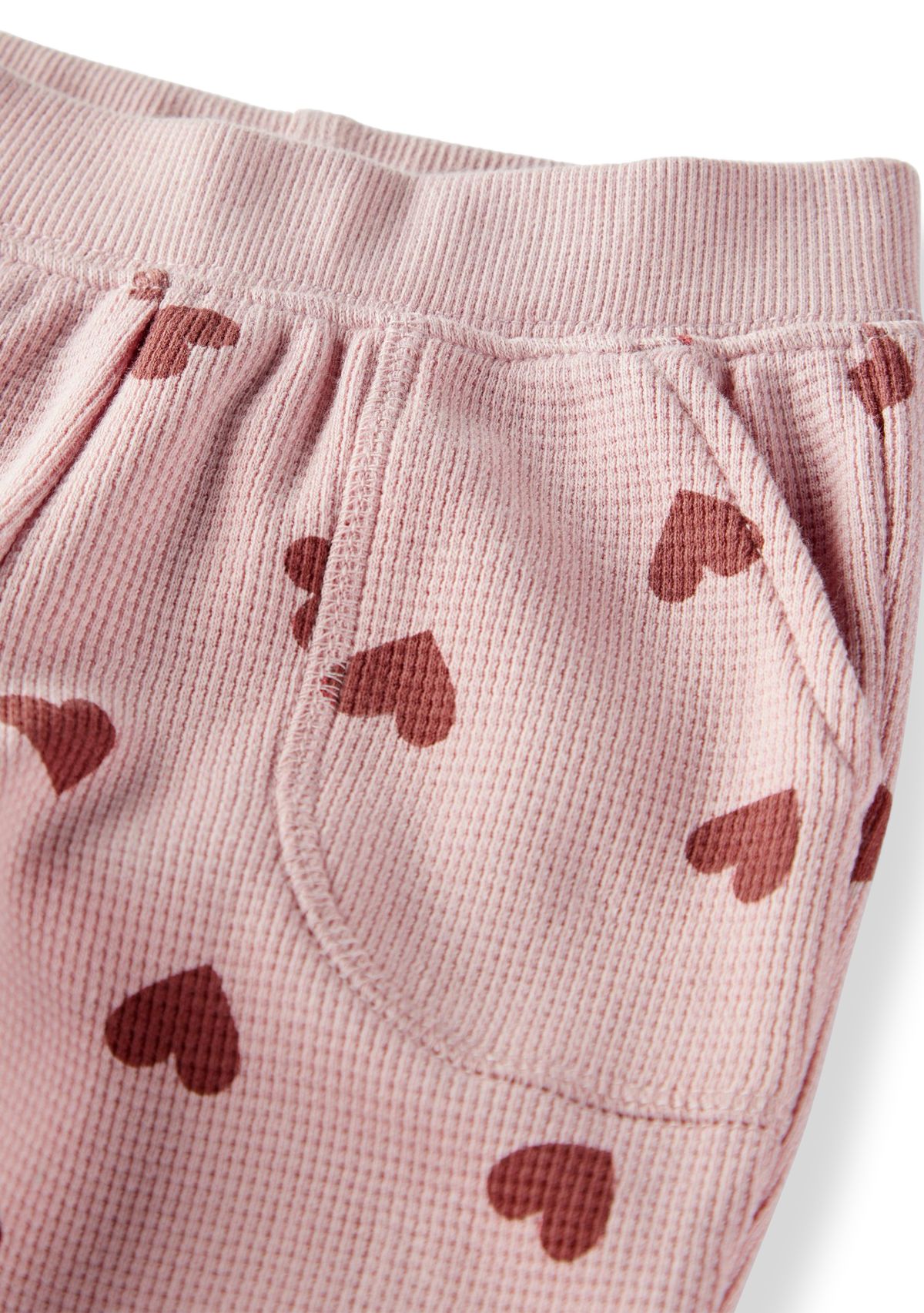 Baby Girls Heart Waffle Knit Set