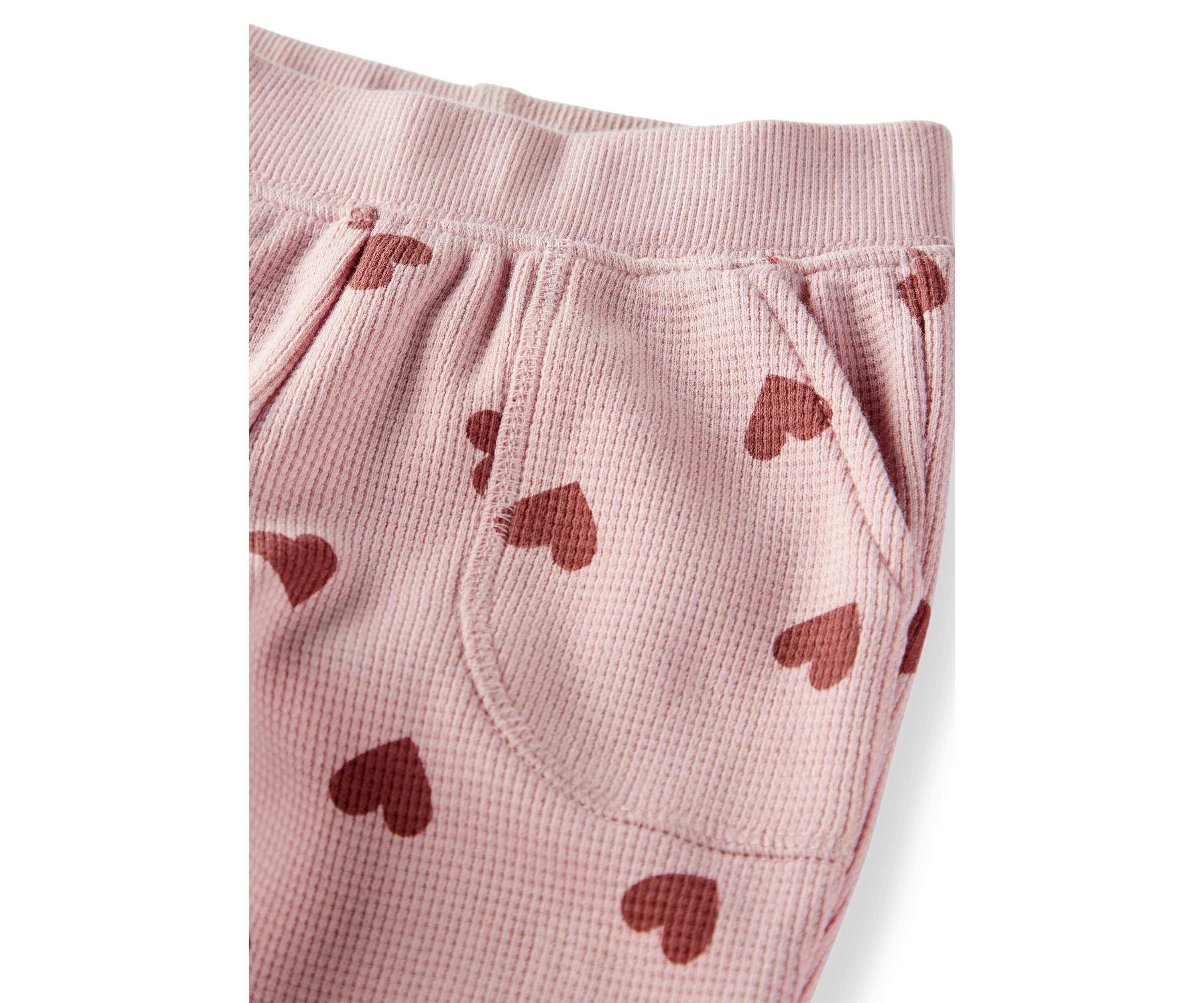 Baby Girls Heart Waffle Knit Set