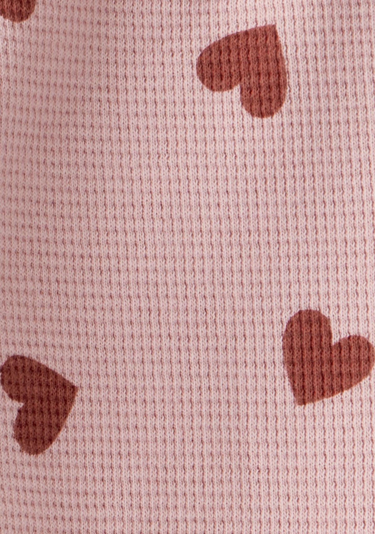 Baby Girls Heart Waffle Knit Set