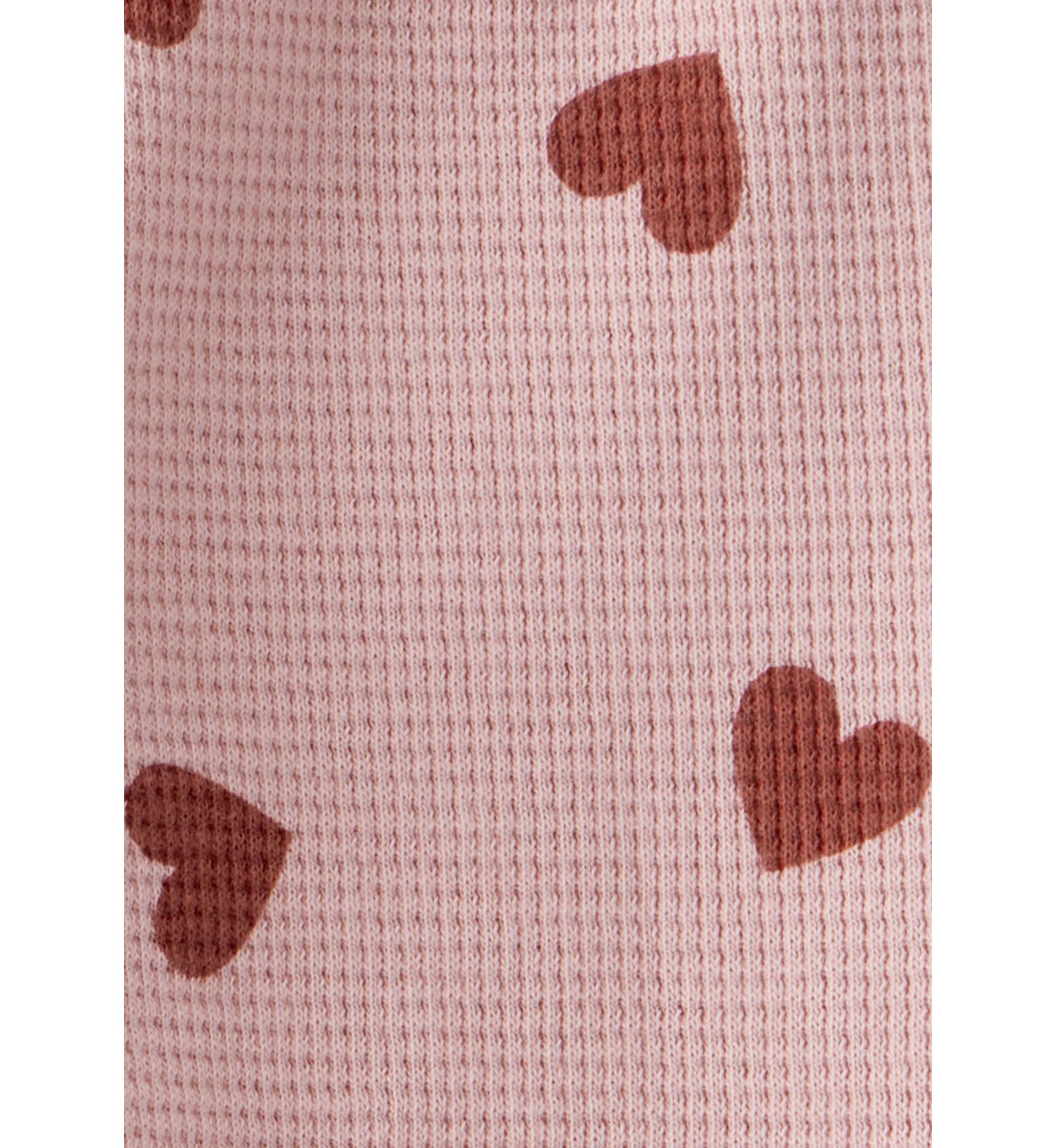 Baby Girls Heart Waffle Knit Set