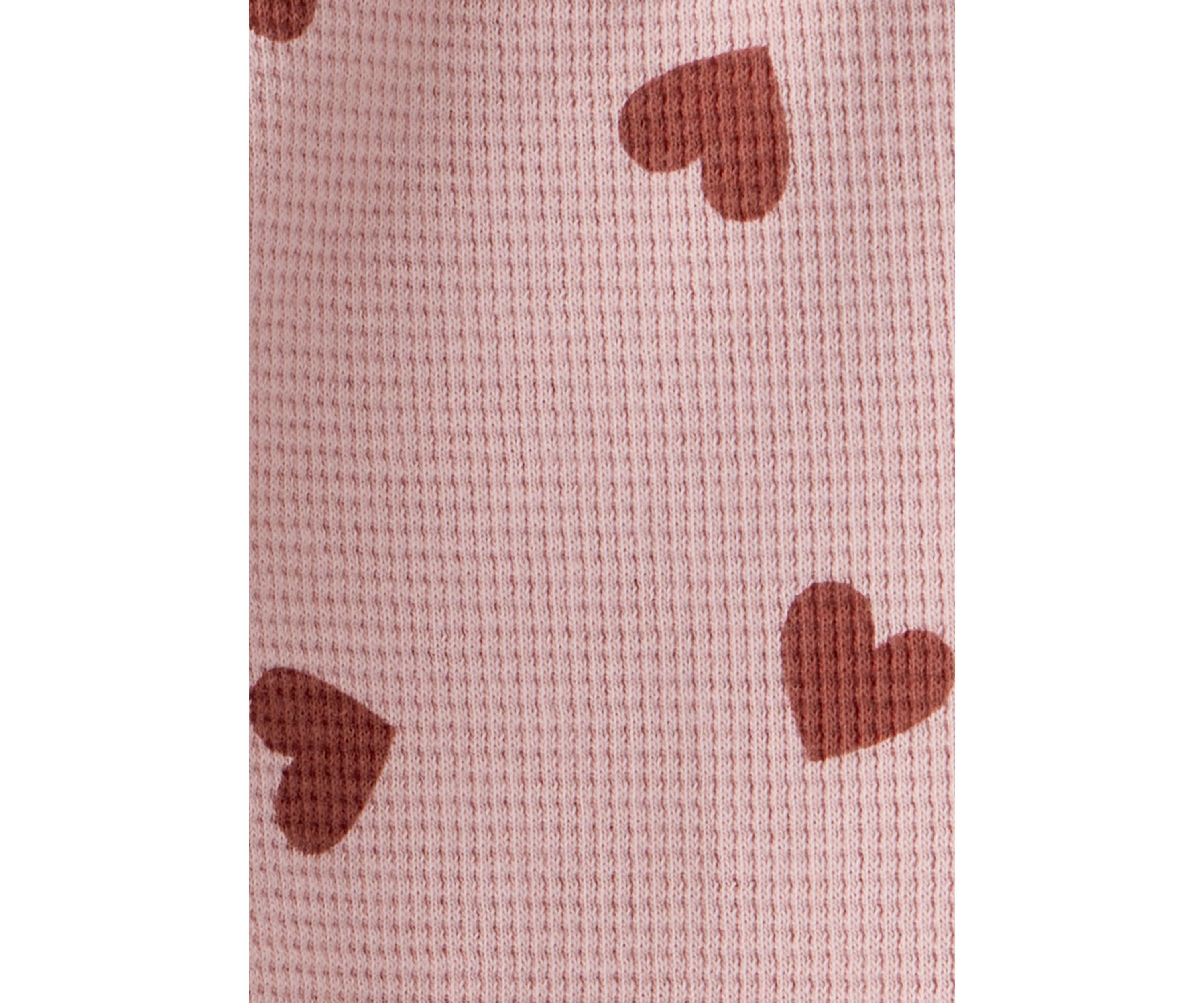 Baby Girls Heart Waffle Knit Set