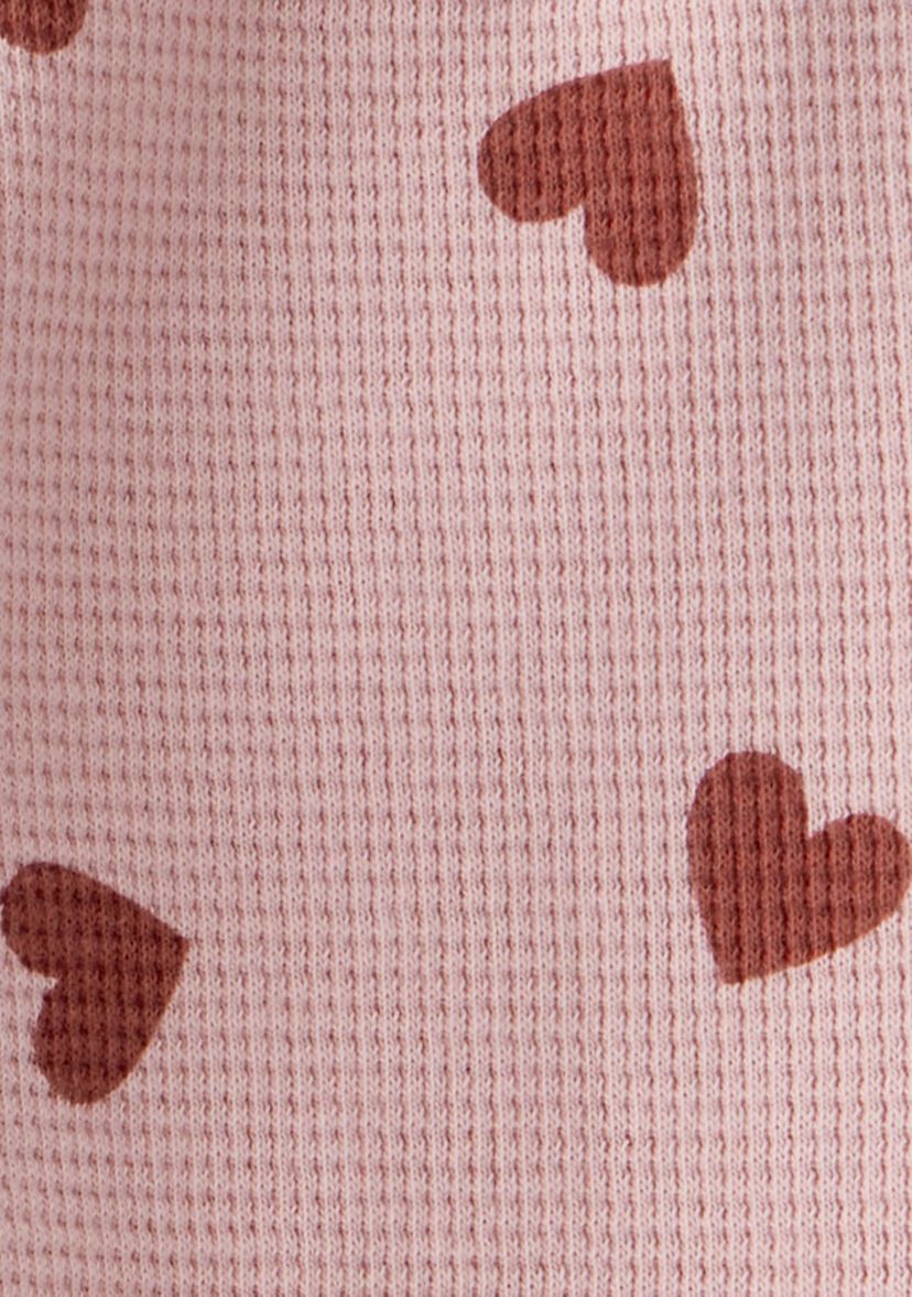 Baby Girls Heart Waffle Knit Set