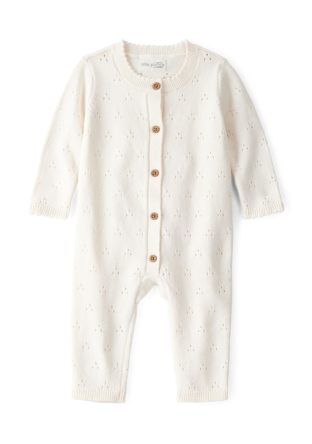 Baby Girls Sweater Knit Pointelle Jumpsuit