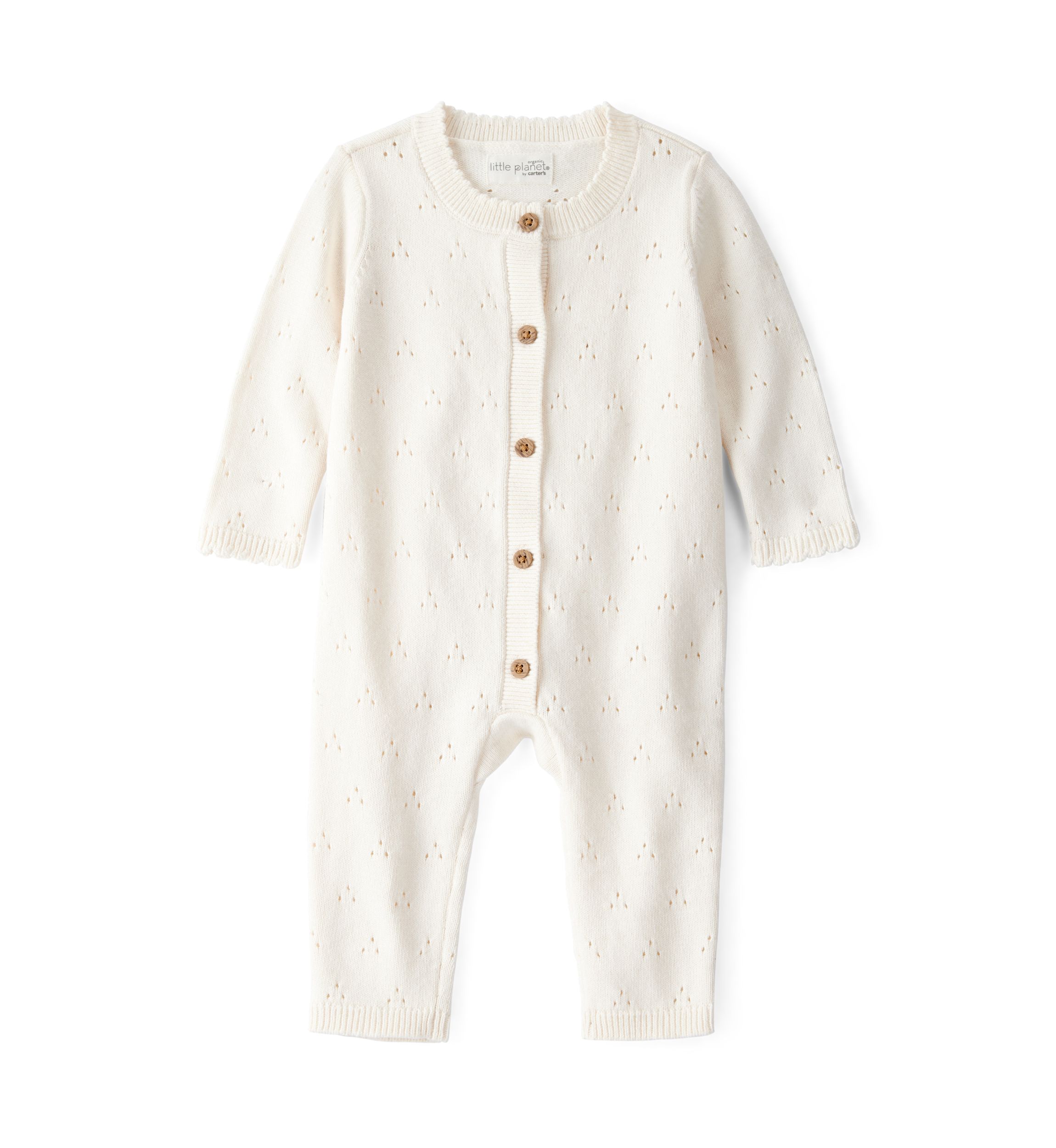 Baby Girls Sweater Knit Pointelle Jumpsuit
