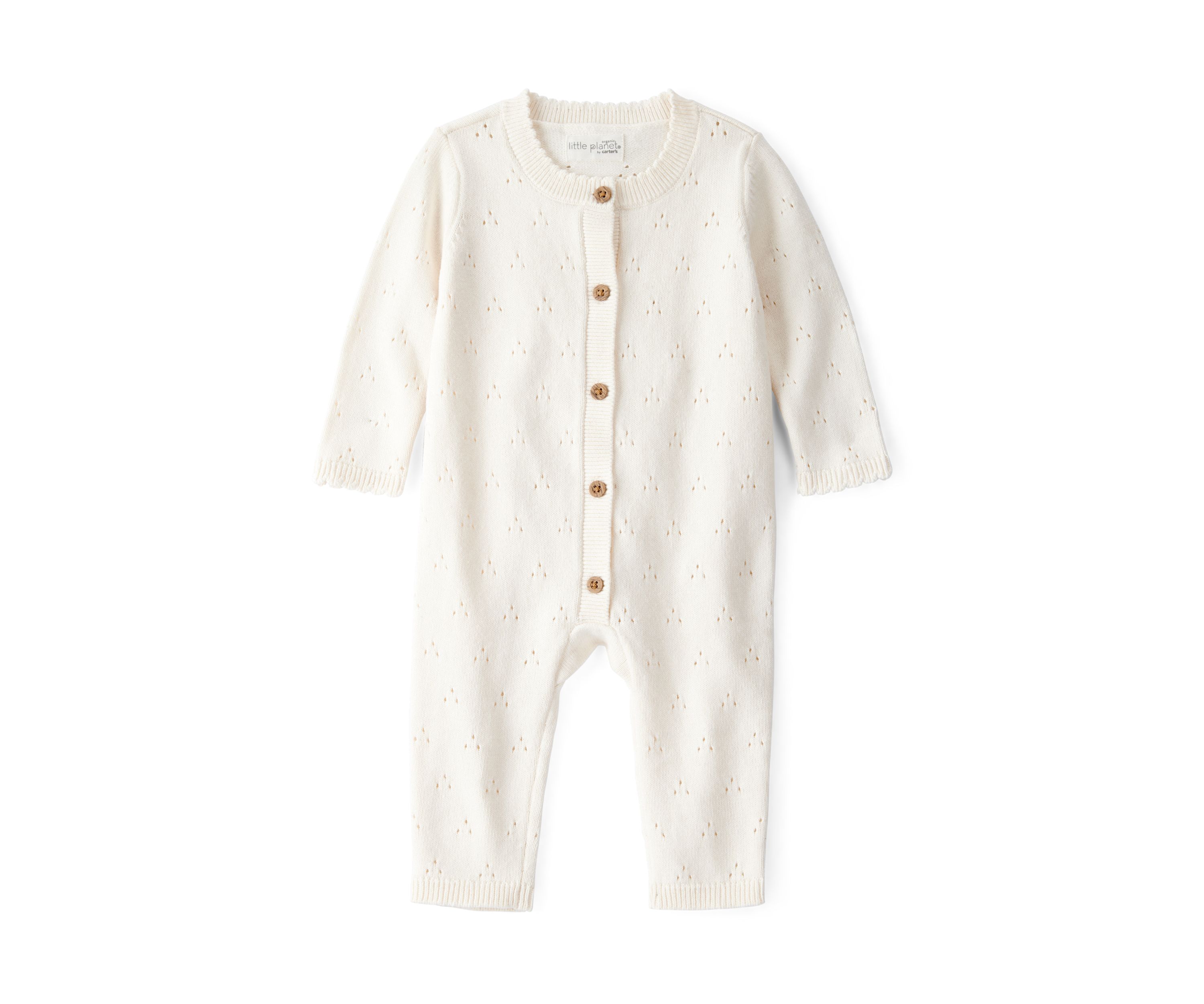 Baby Girls Sweater Knit Pointelle Jumpsuit
