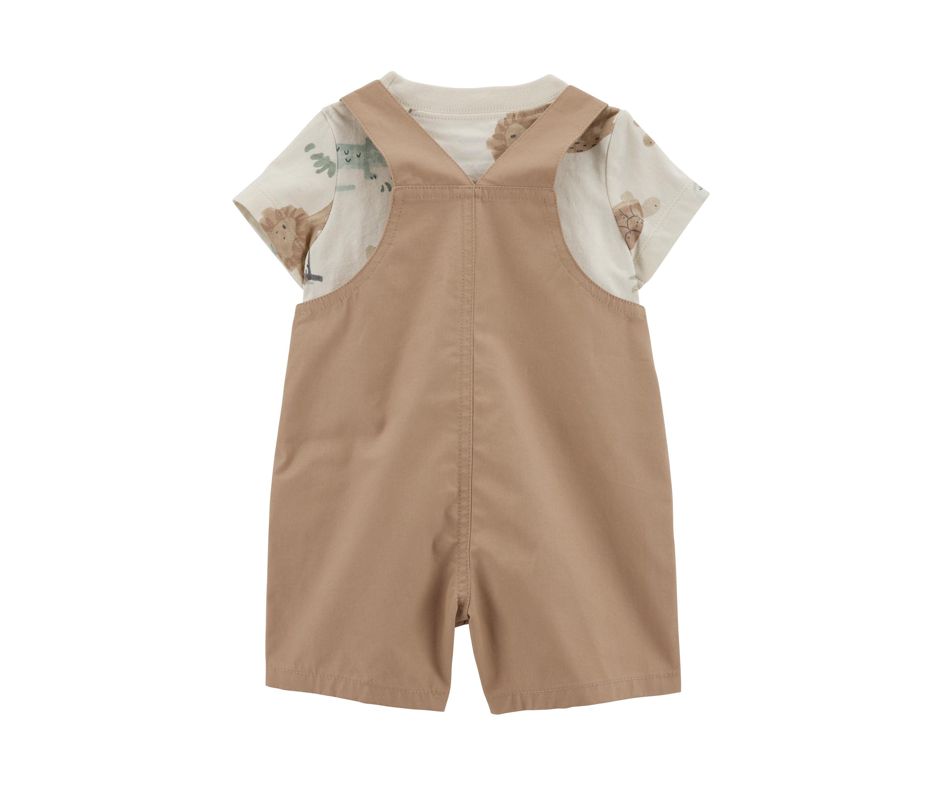 Baby Boys Shortall and Safari Printed T-Shirt Set