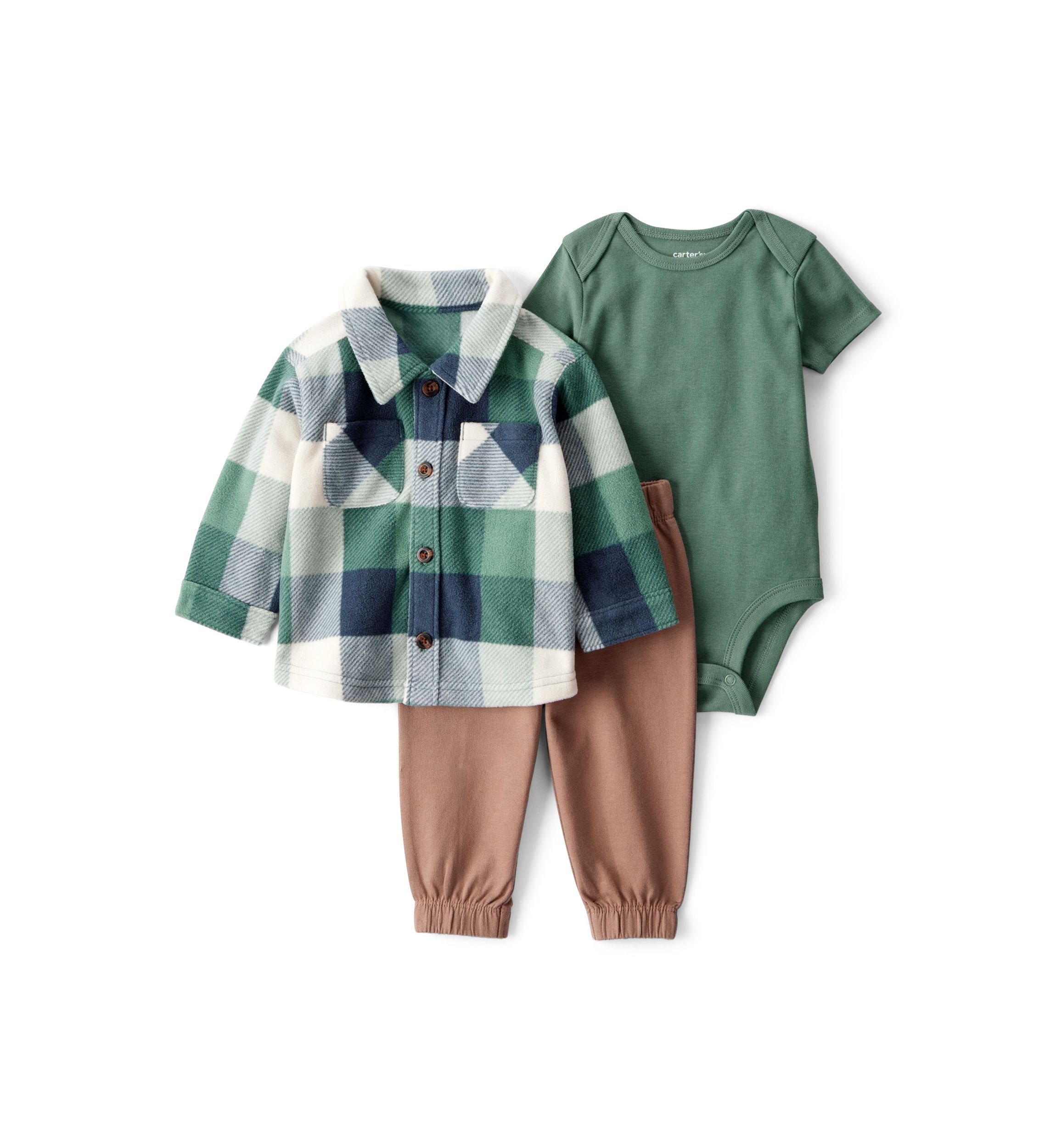 Baby Boys Printed Fleece Set 