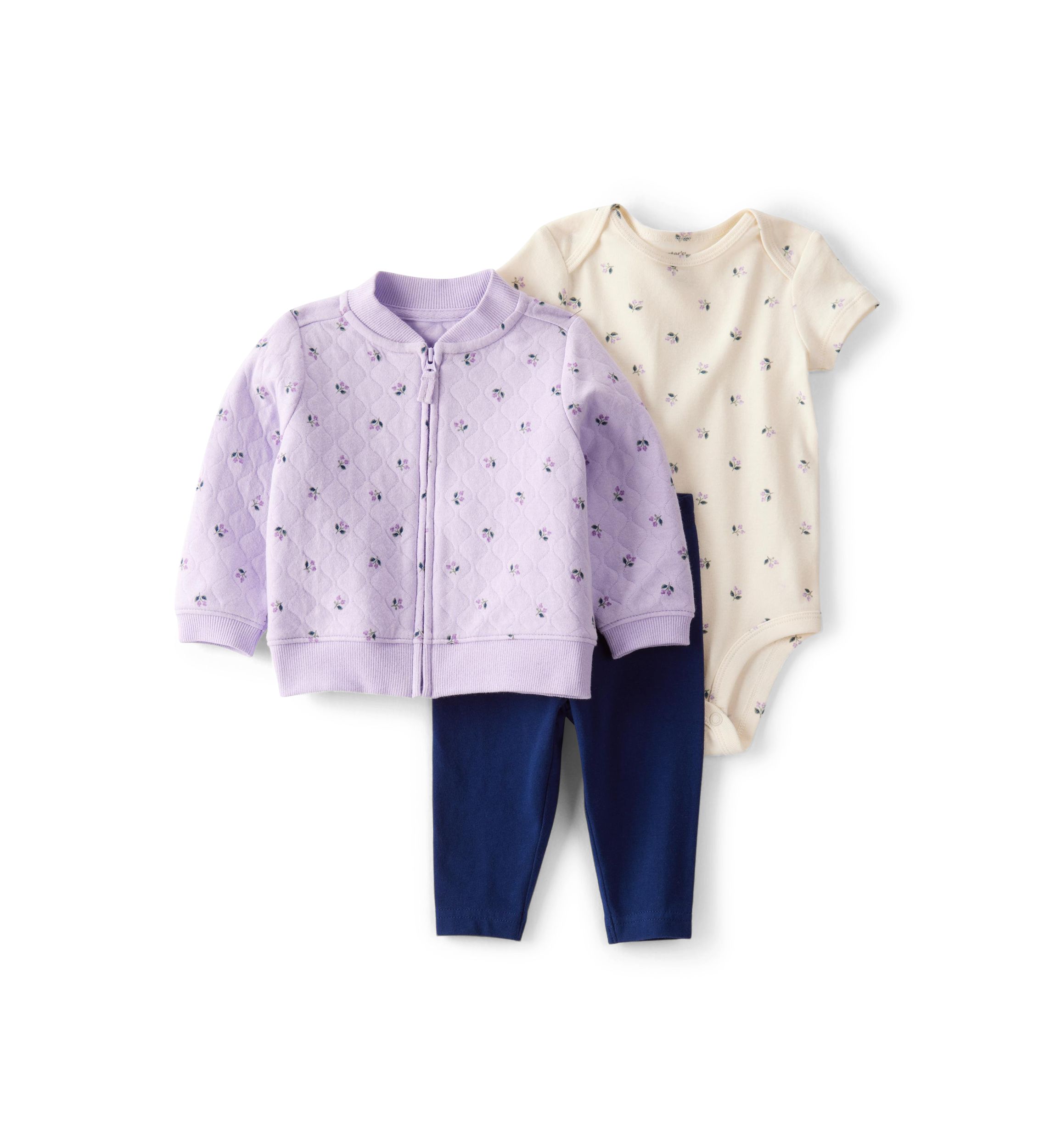 Baby Girls 3-Piece Printed Set 