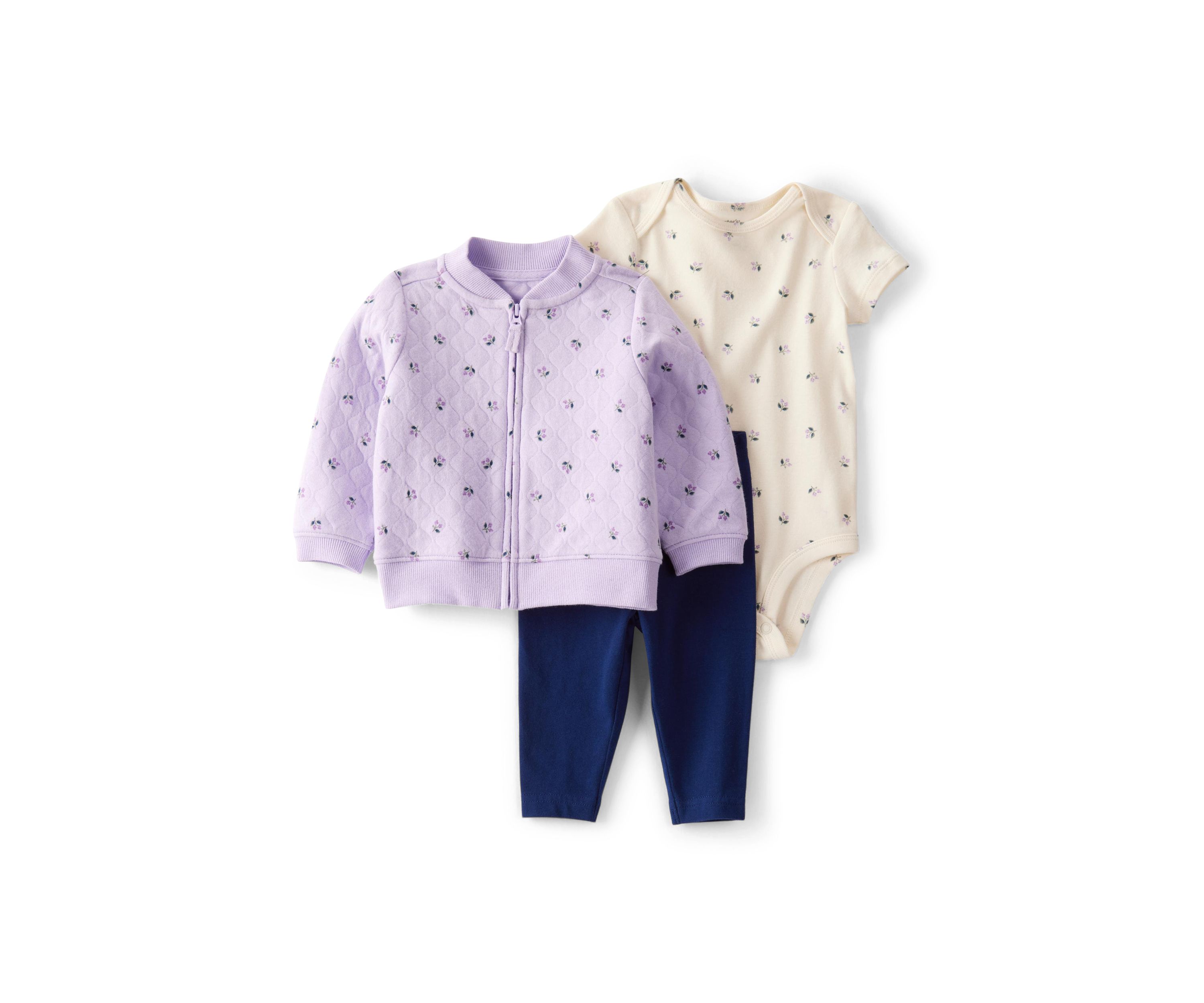 Baby Girls 3-Piece Printed Set 