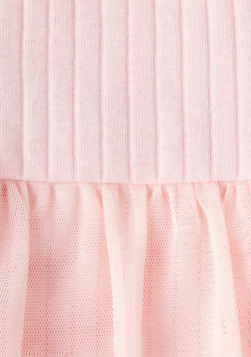 Toddler Girls Long Sleeve Bodysuit with Tulle Skirt and Pants