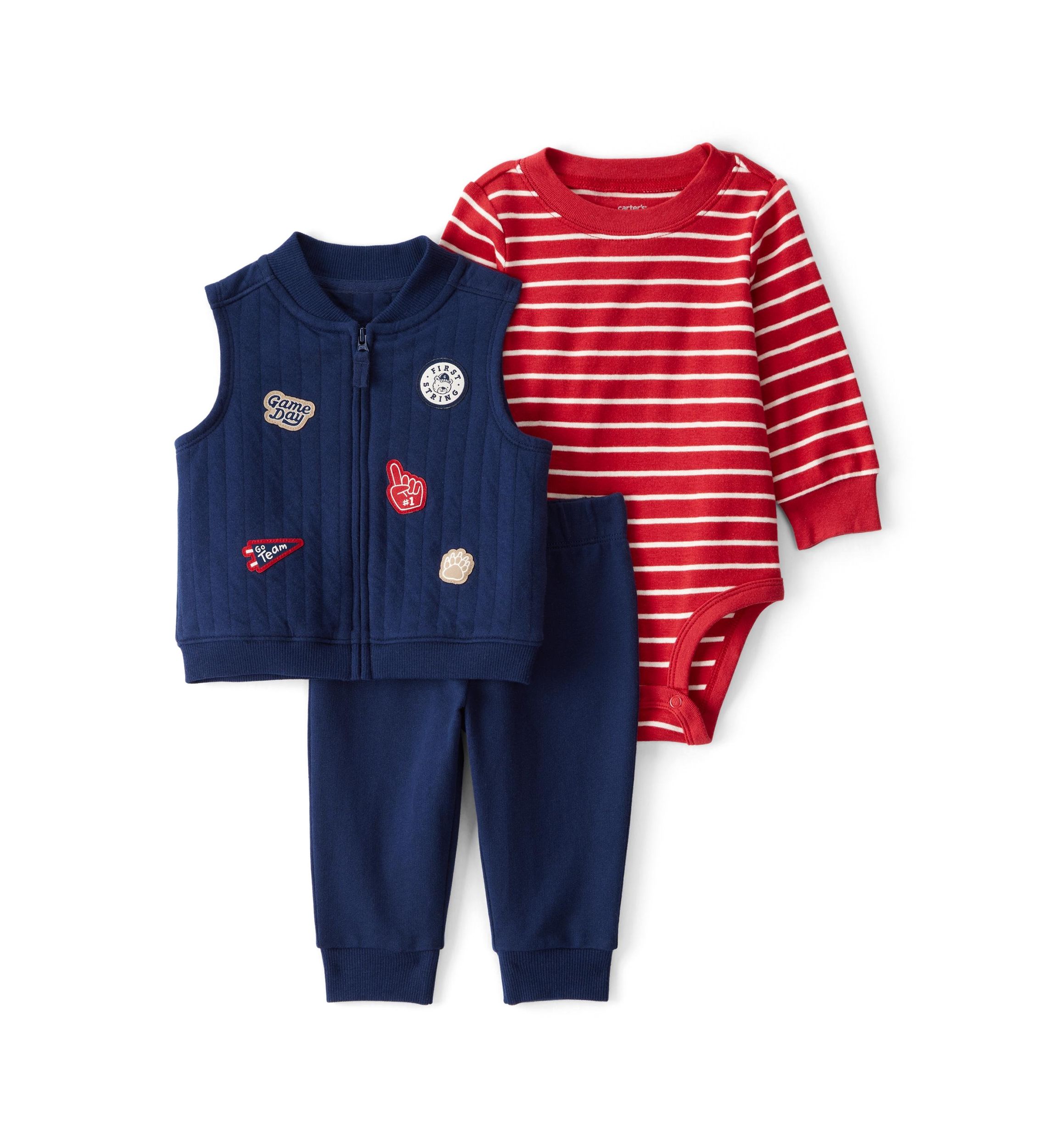 Toddler Boys 3 Piece Vest Set