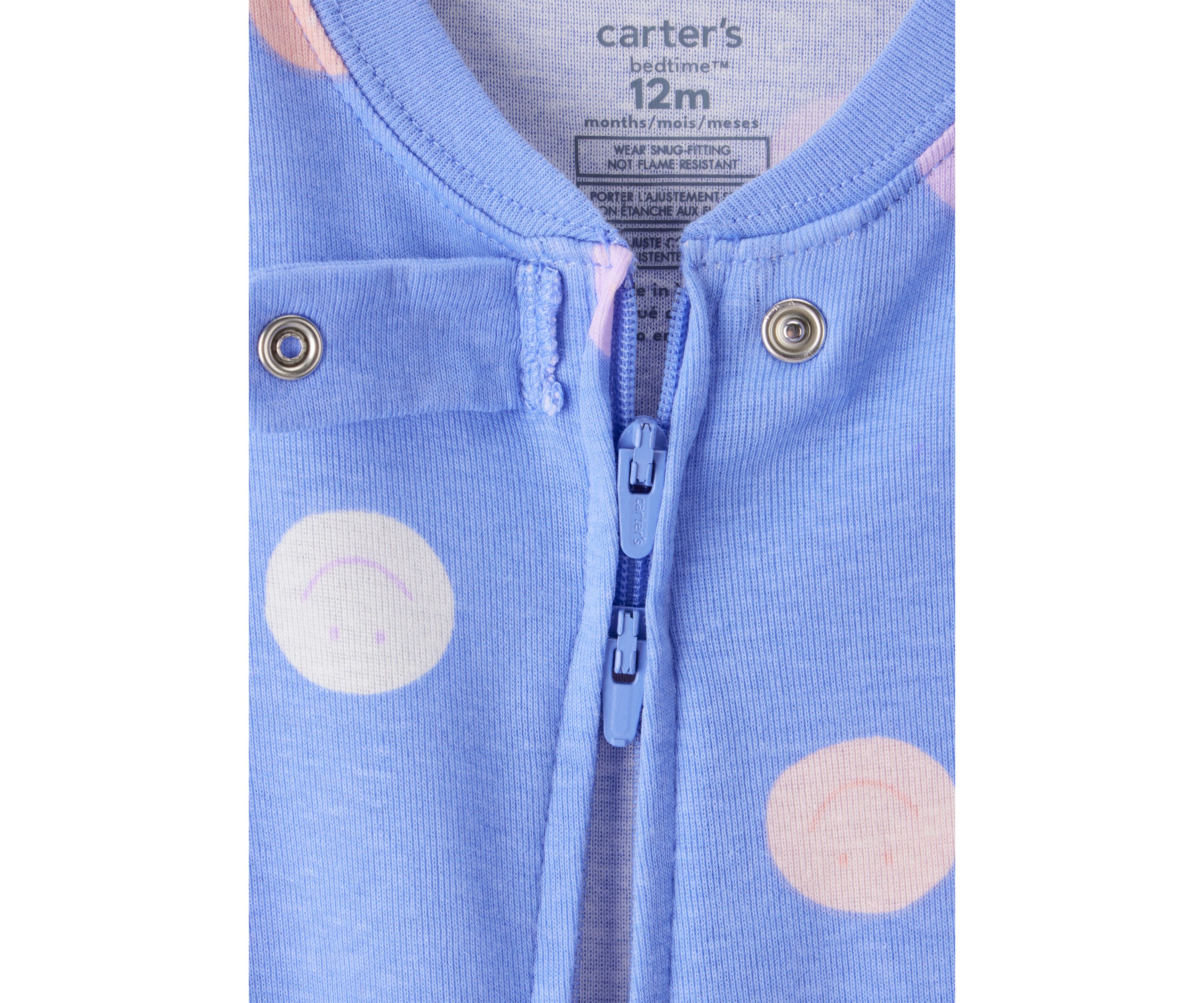Baby Girls Polka Dot Printed Footie Pajamas