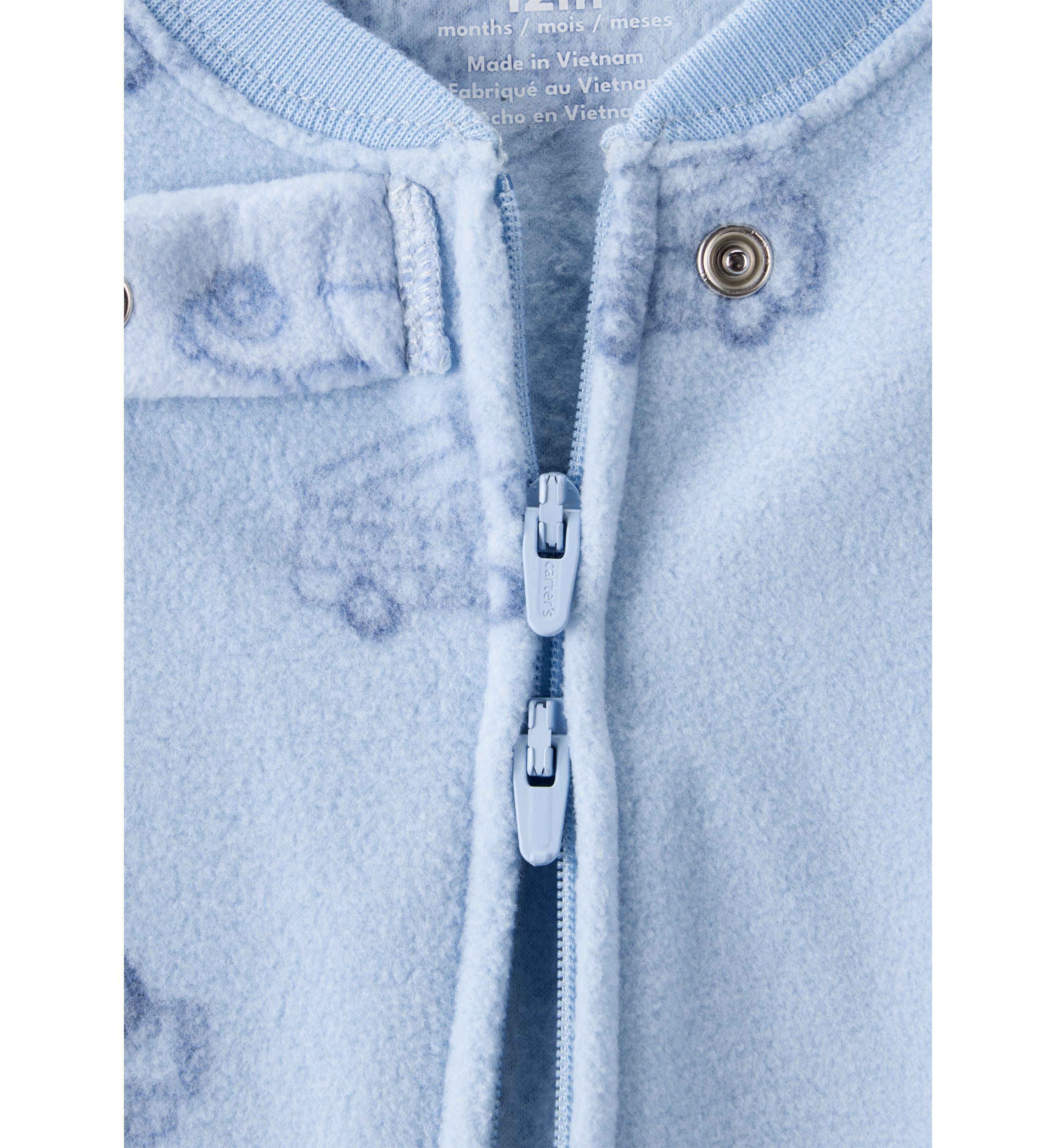 Baby Boys Firetruck Appliqué Fleece Footie Pajamas