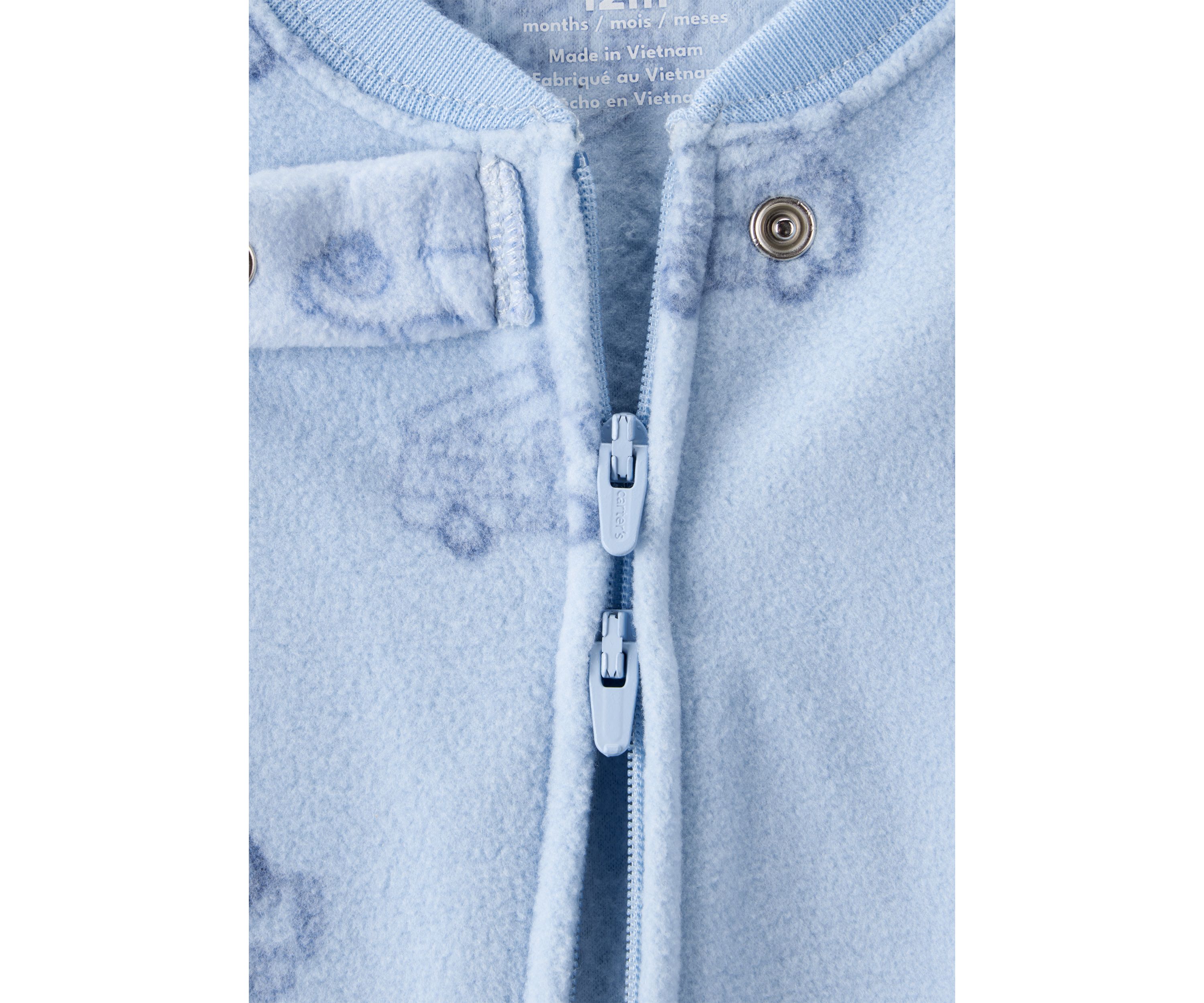 Baby Boys Firetruck Appliqué Fleece Footie Pajamas