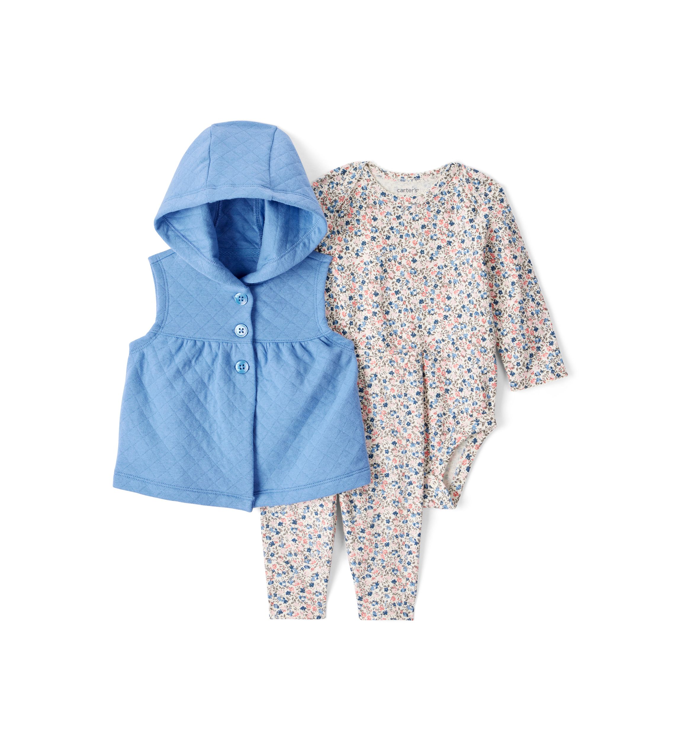 Baby Girls Three Piece Vest Set