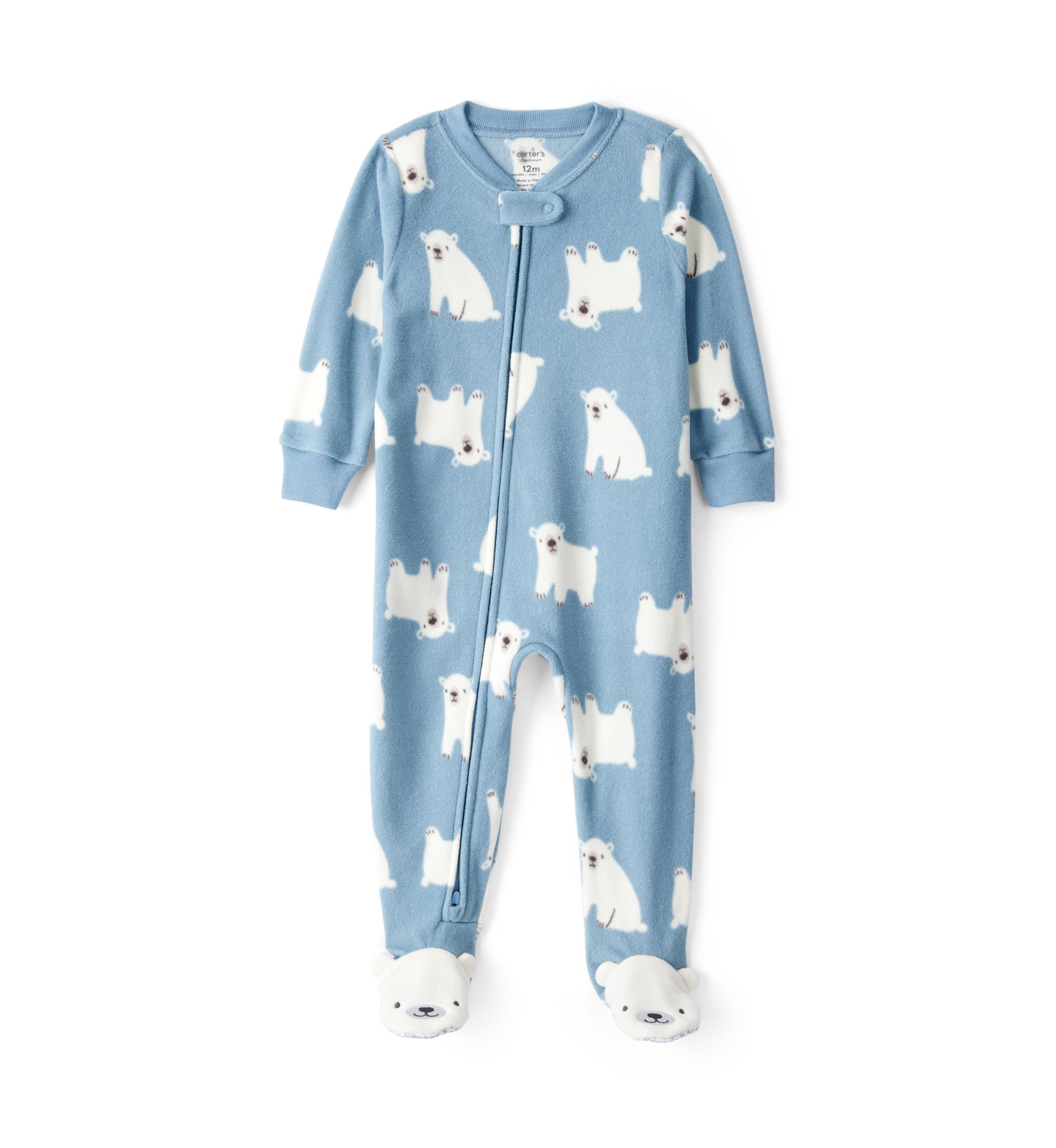 Baby Boys Printed Fleece Footie Pajamas