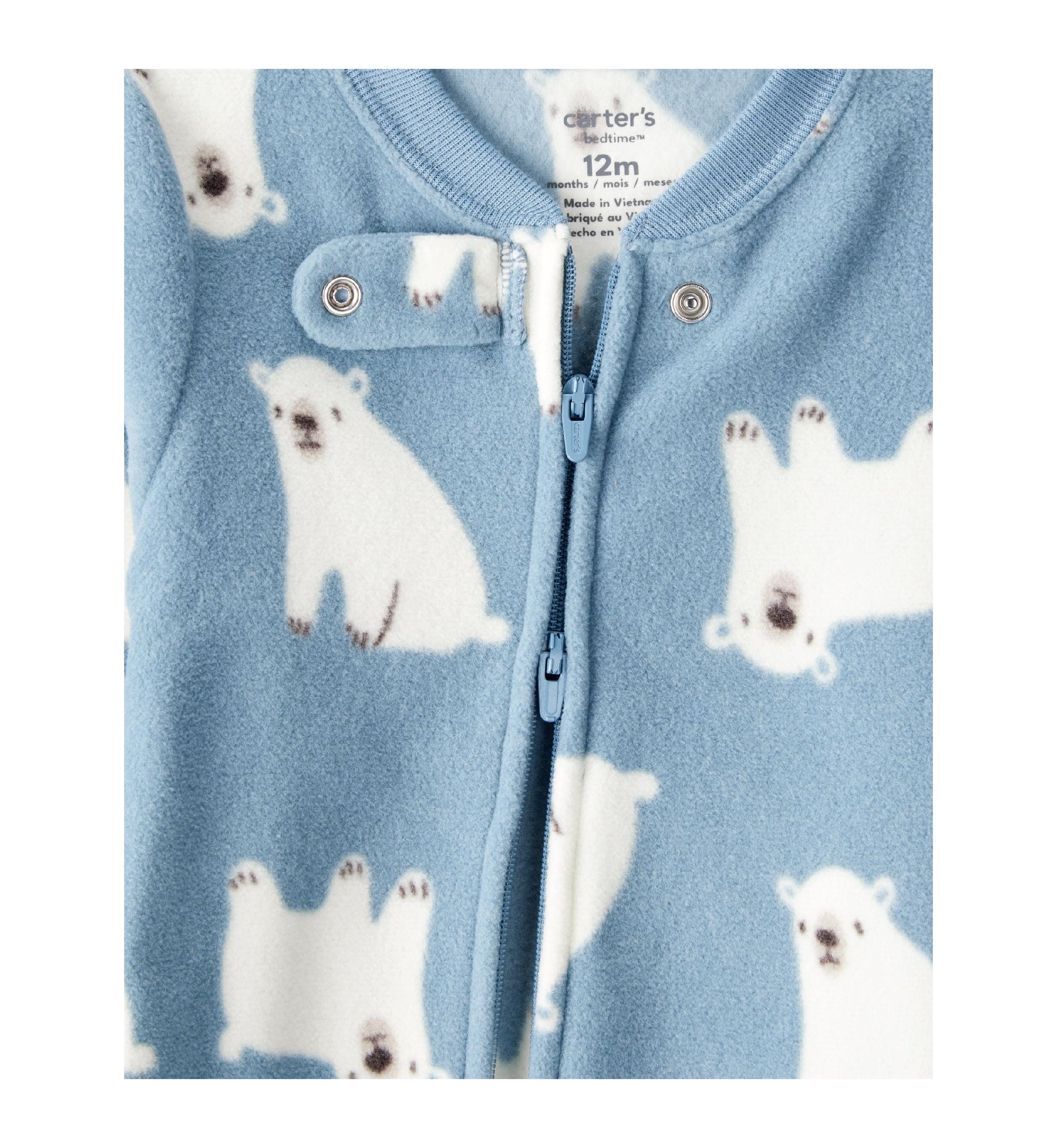 Baby Boys Printed Fleece Footie Pajamas