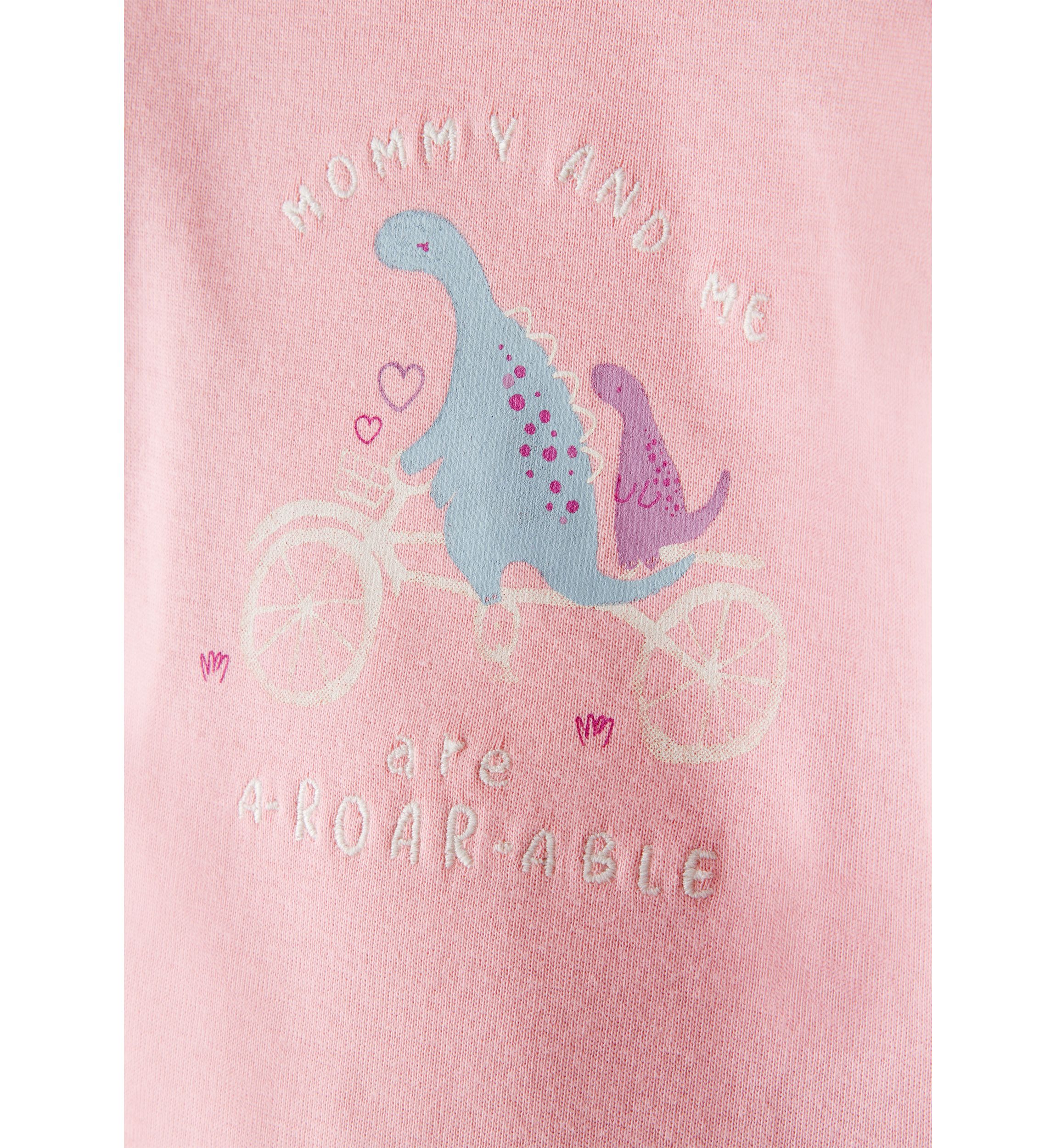 Baby Girls Dinosaur Graphic Bodysuit and Printed Pants Set