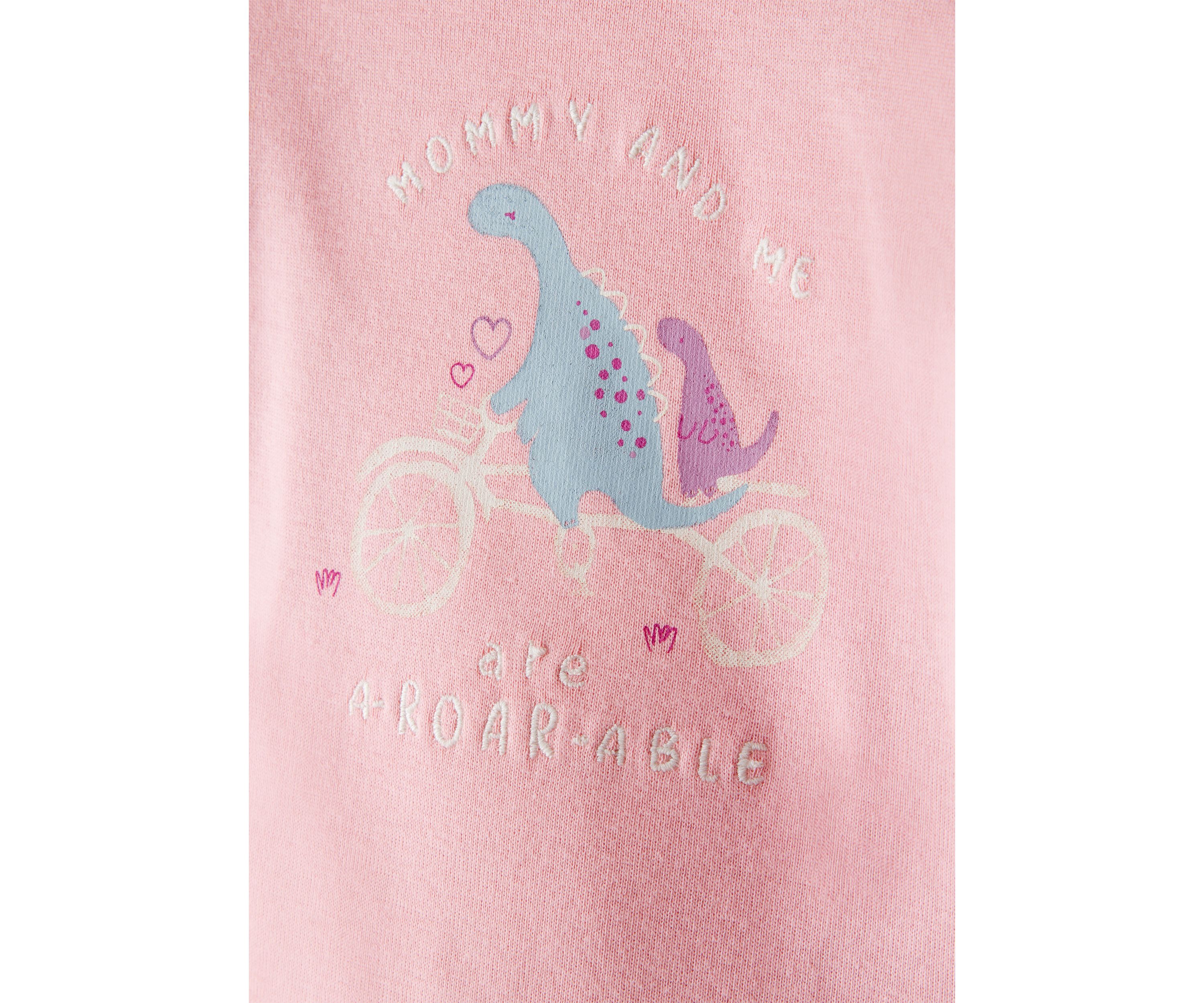Baby Girls Dinosaur Graphic Bodysuit and Printed Pants Set