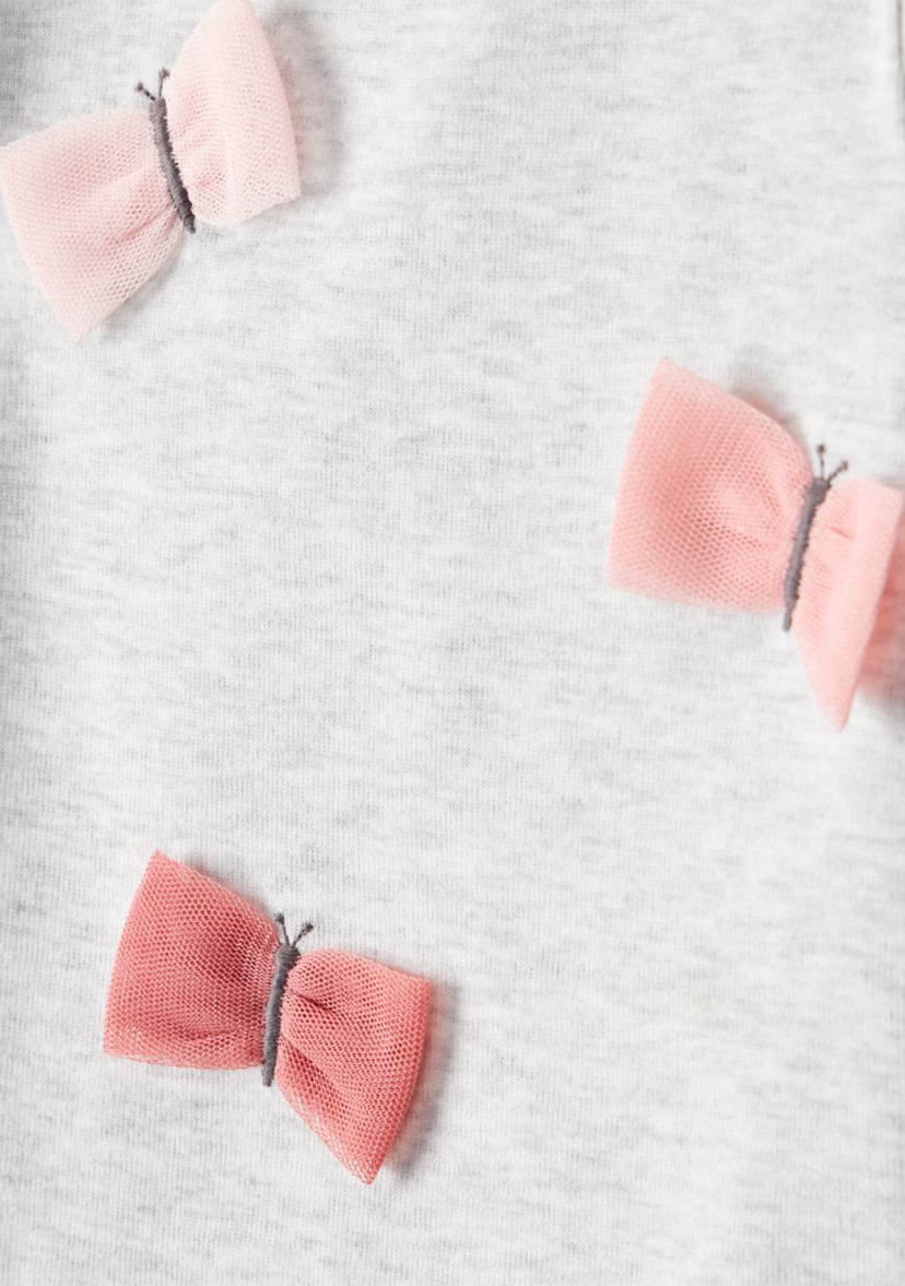 Baby Girls Bow Appliqué Bodysuit and Flare Pants Set