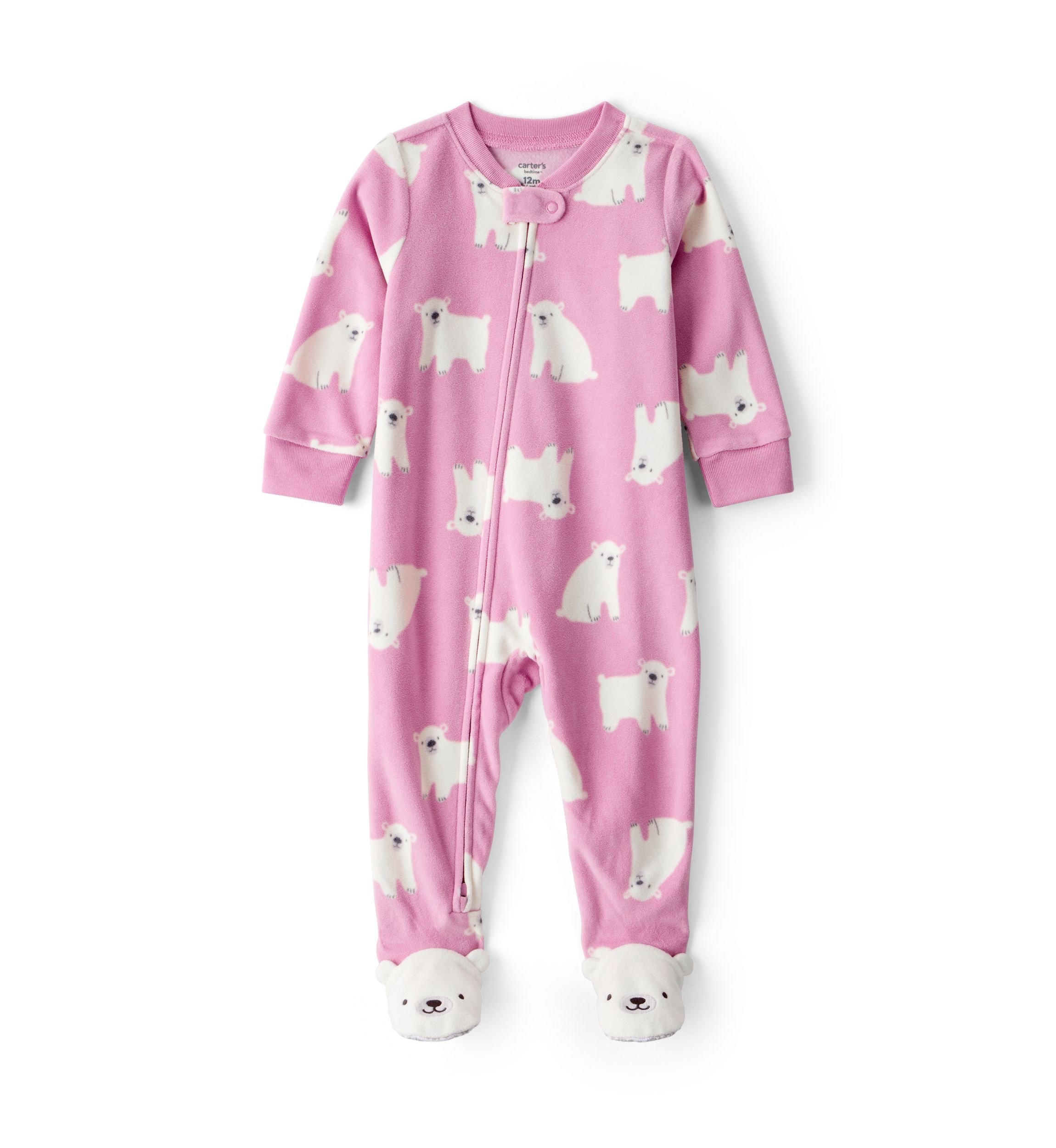 Baby Girls Printed Fleece Footie Pajamas
