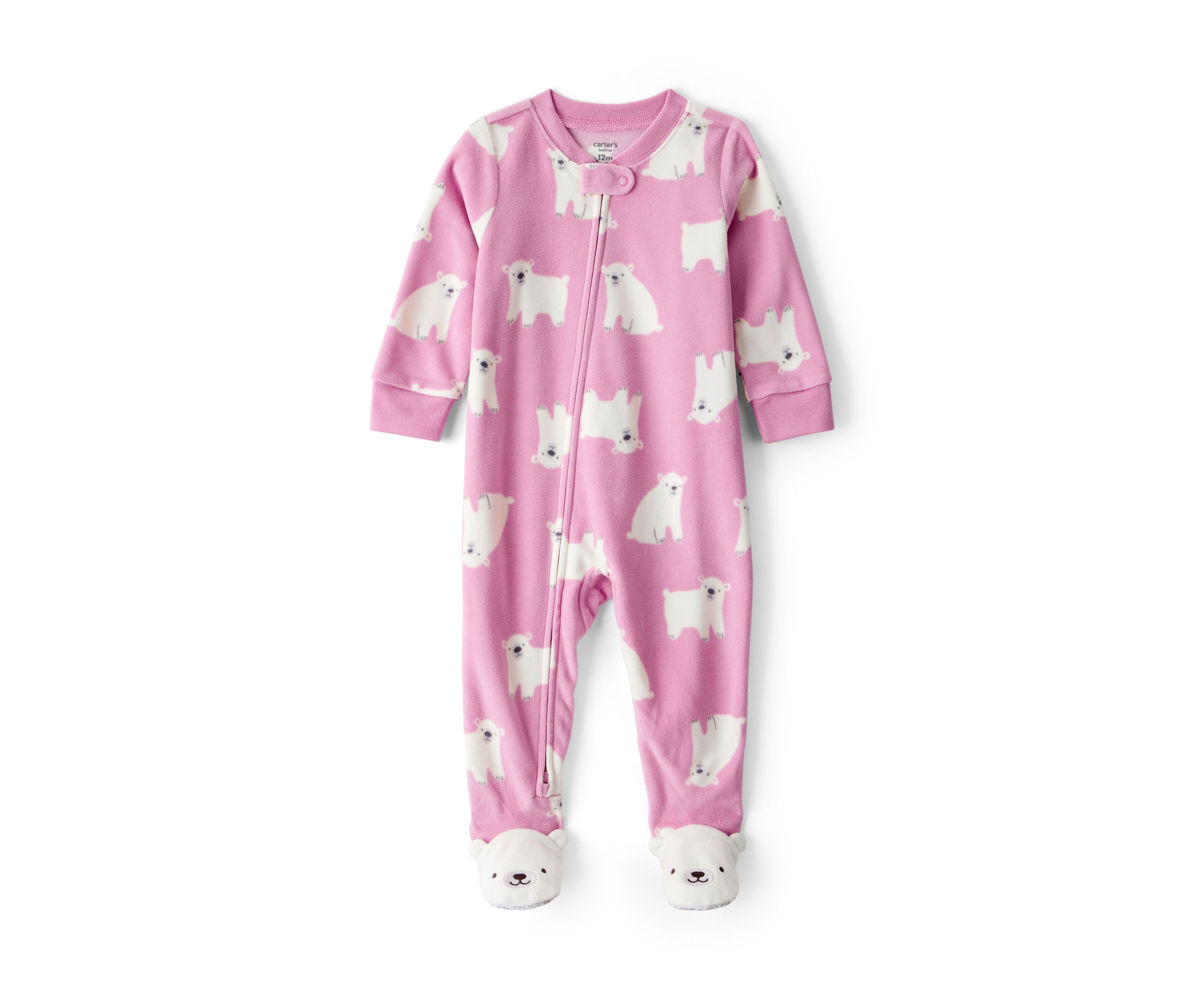 Baby Girls Printed Fleece Footie Pajamas