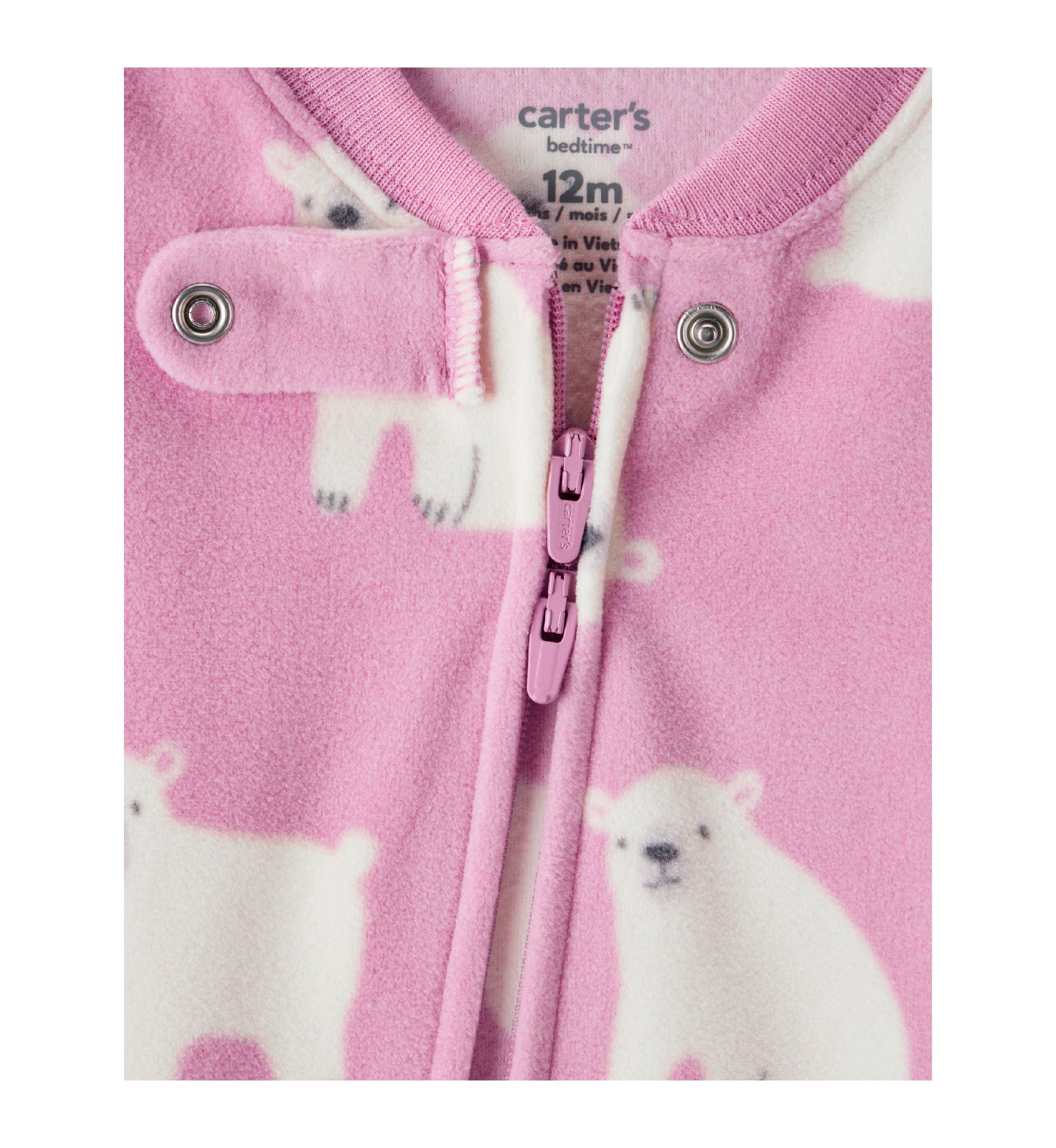 Baby Girls Printed Fleece Footie Pajamas